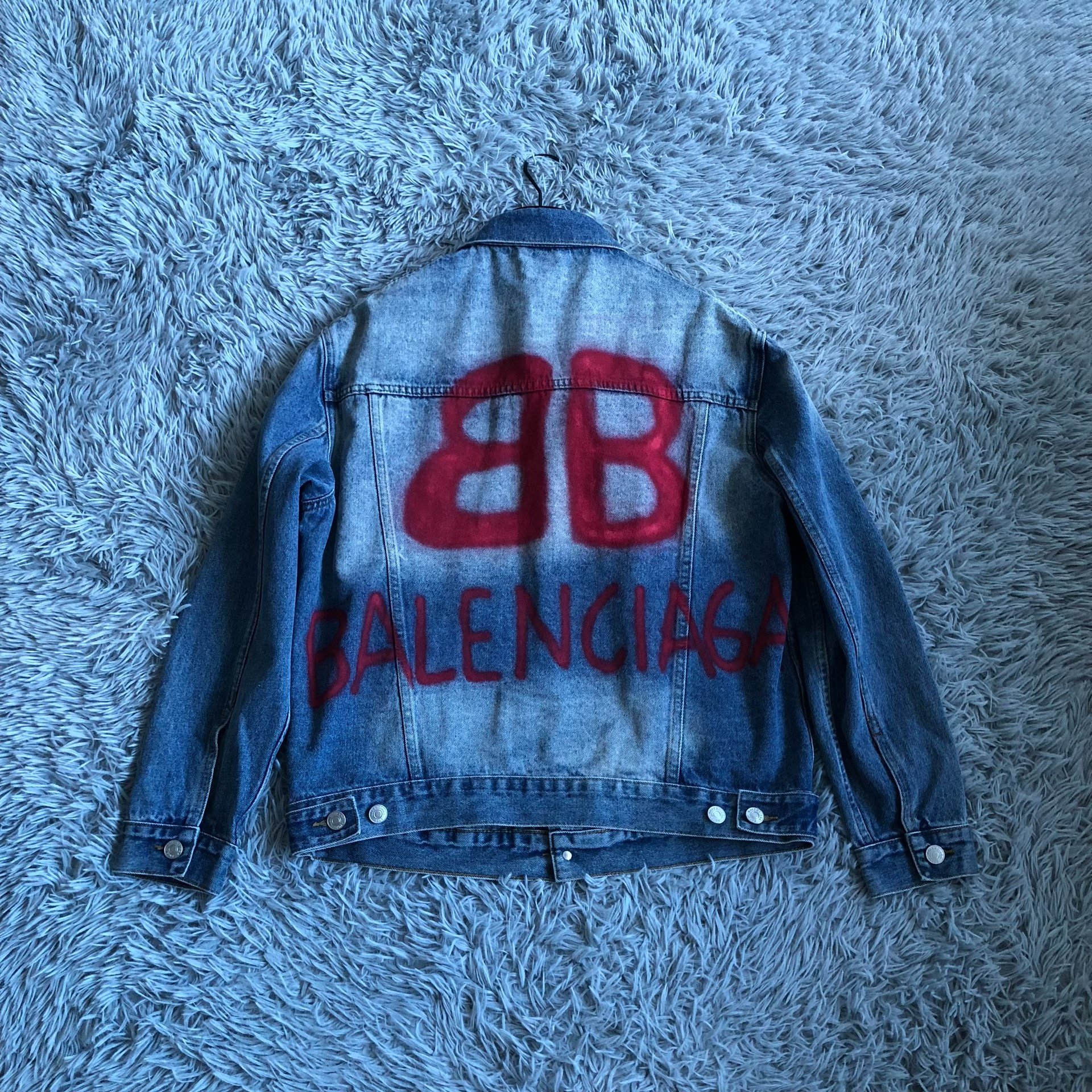 Balenciaga Double B Graffiti Denim Jacket