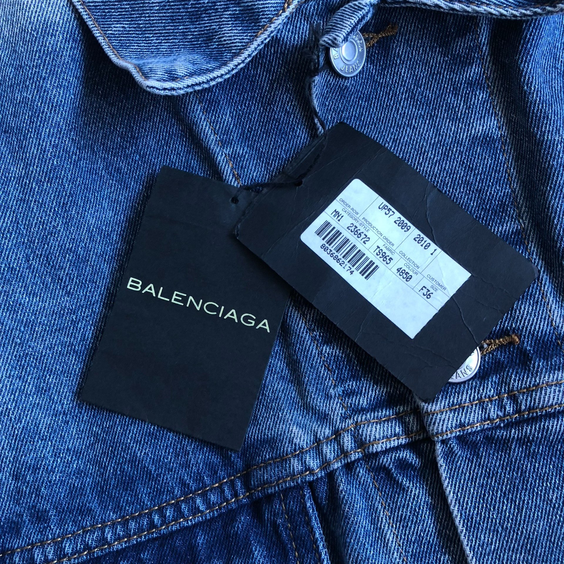Balenciaga Double B Graffiti Denim Jacket — back