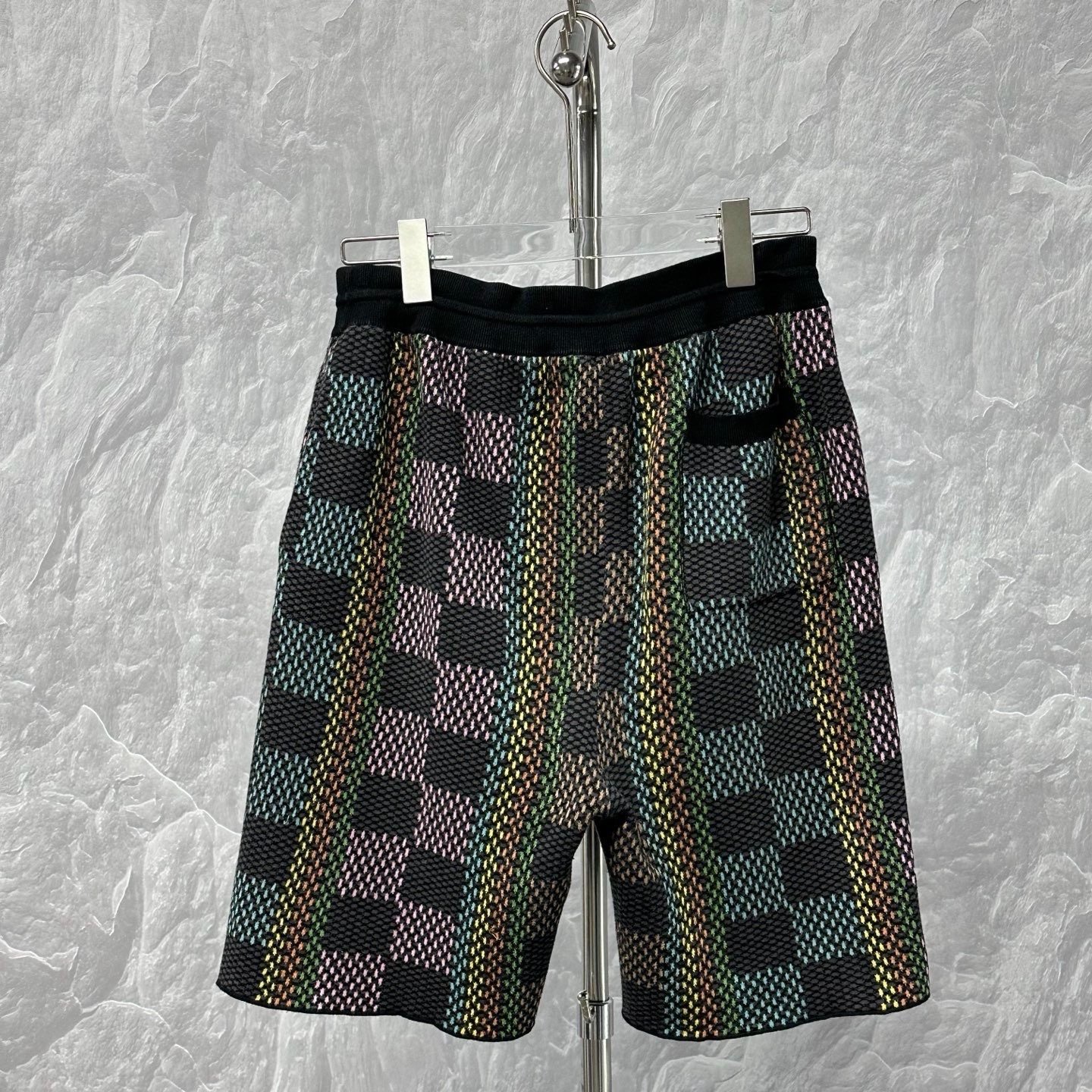 Louis Vuitton FW24 Colorblock Check Shorts M — front