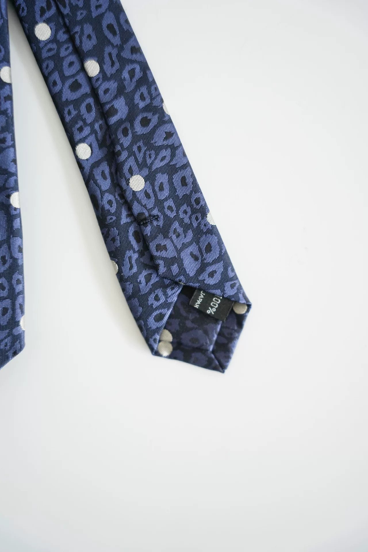 Yohji Yamamoto Leopard Polka Dot Silk Tie — back