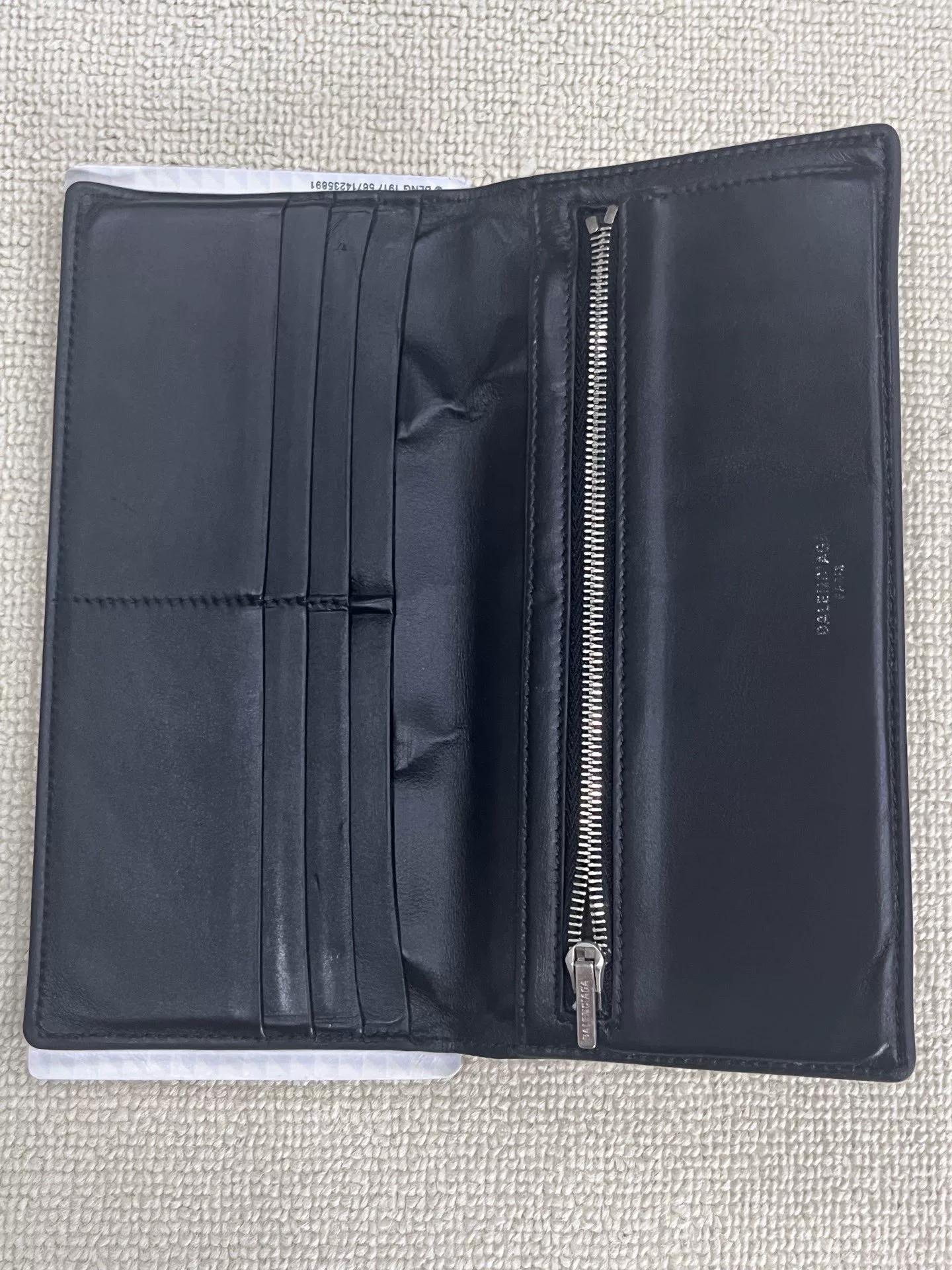 Balenciaga Passport Logo Embossed Wallet — back