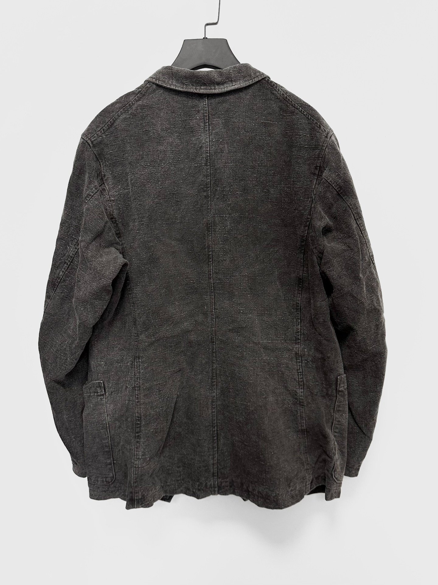 Andrew Driftwood Antique Linen Ink-Dyed Coat — detail