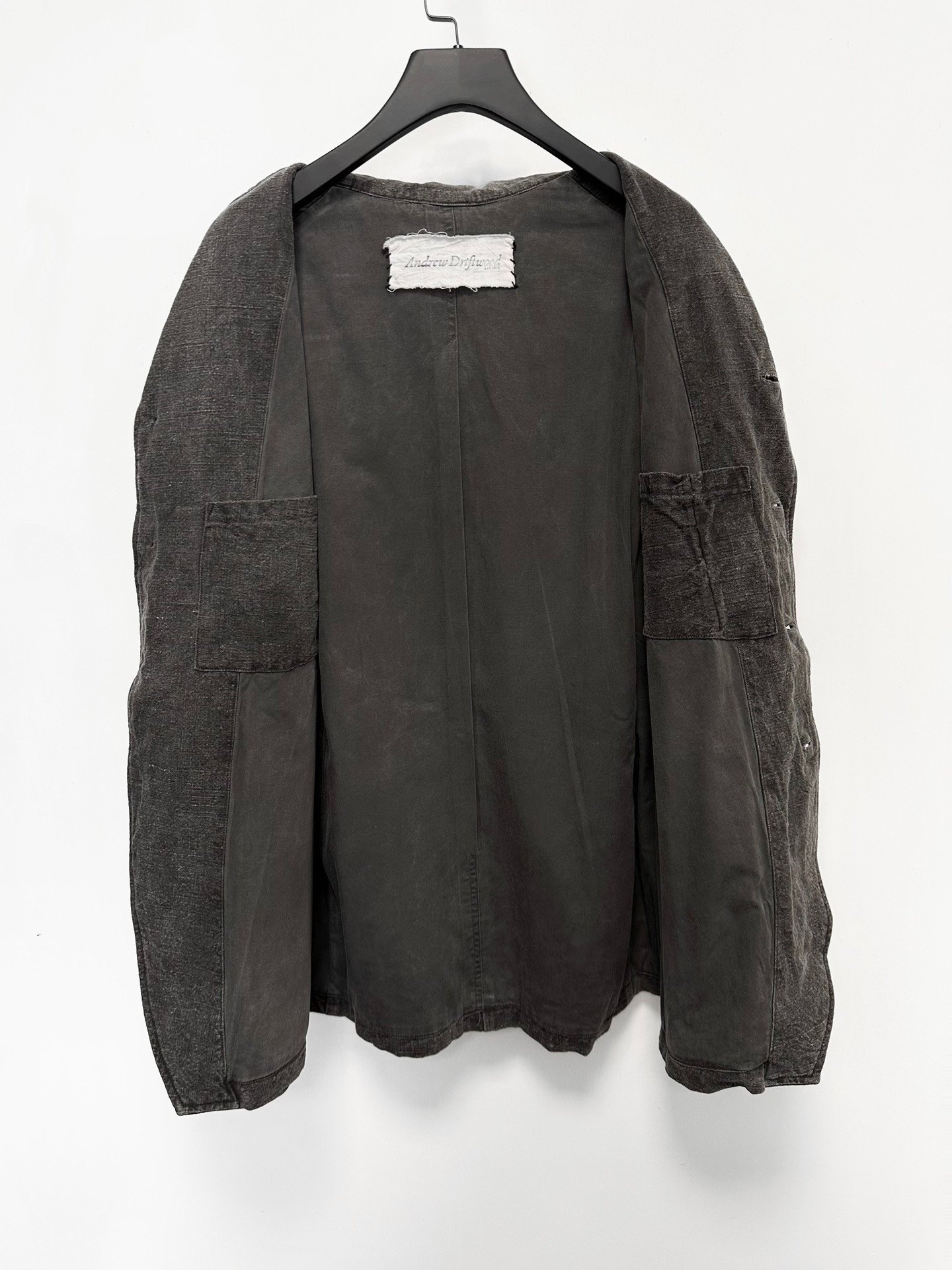Andrew Driftwood Antique Linen Ink-Dyed Coat — back