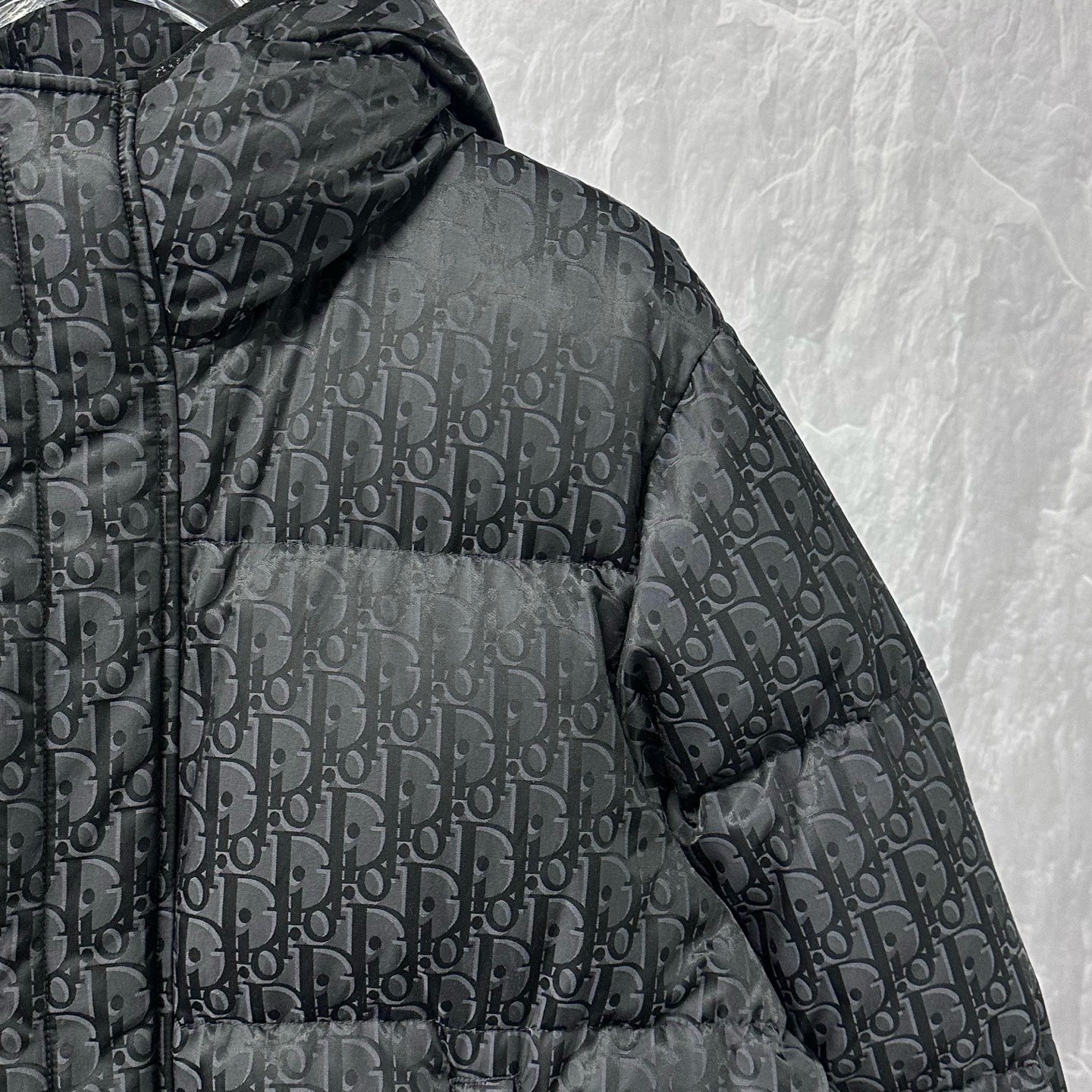 Dior Oblique Hooded Puffer Jacket — detail