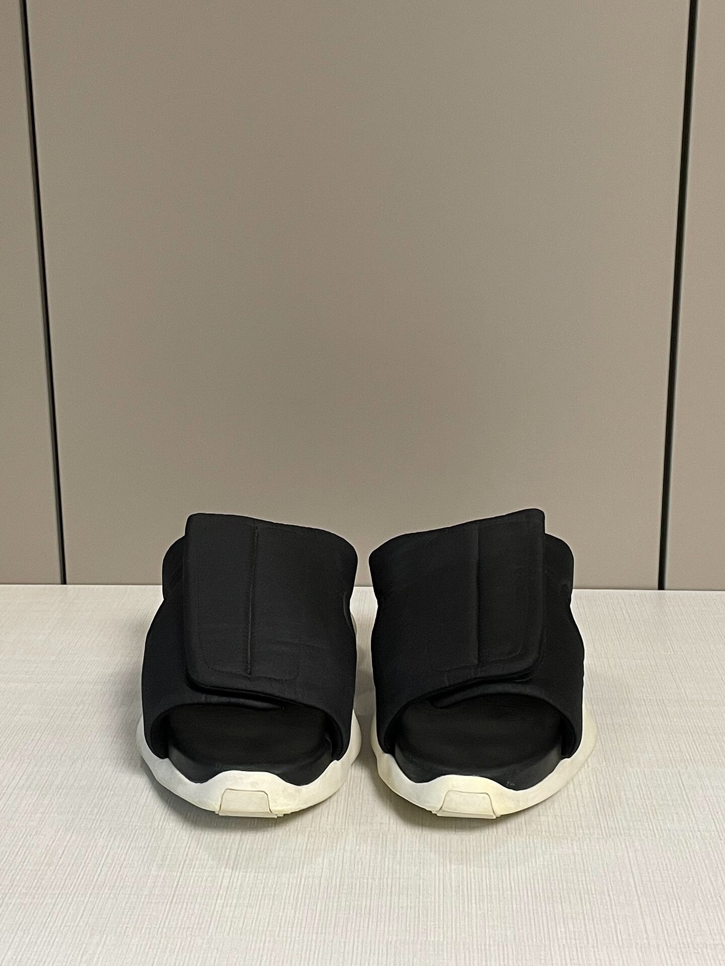 Rick Owens Adidas Black Slippers 40.5 — front