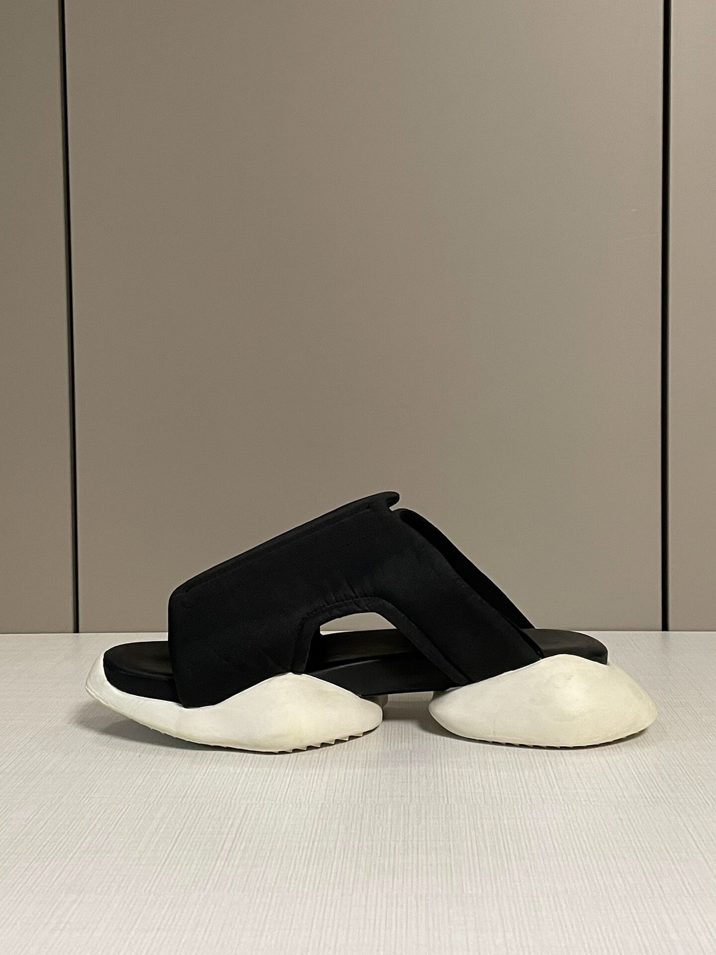 Rick Owens Adidas Black Slippers 40.5 — back