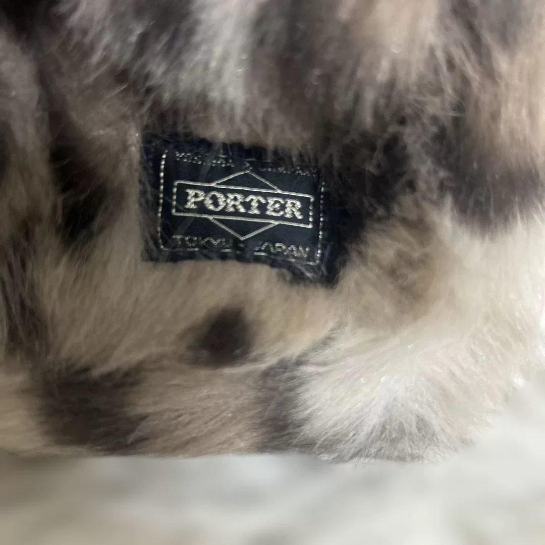 PORTER Leopard Furry Handbag Shoulder — front