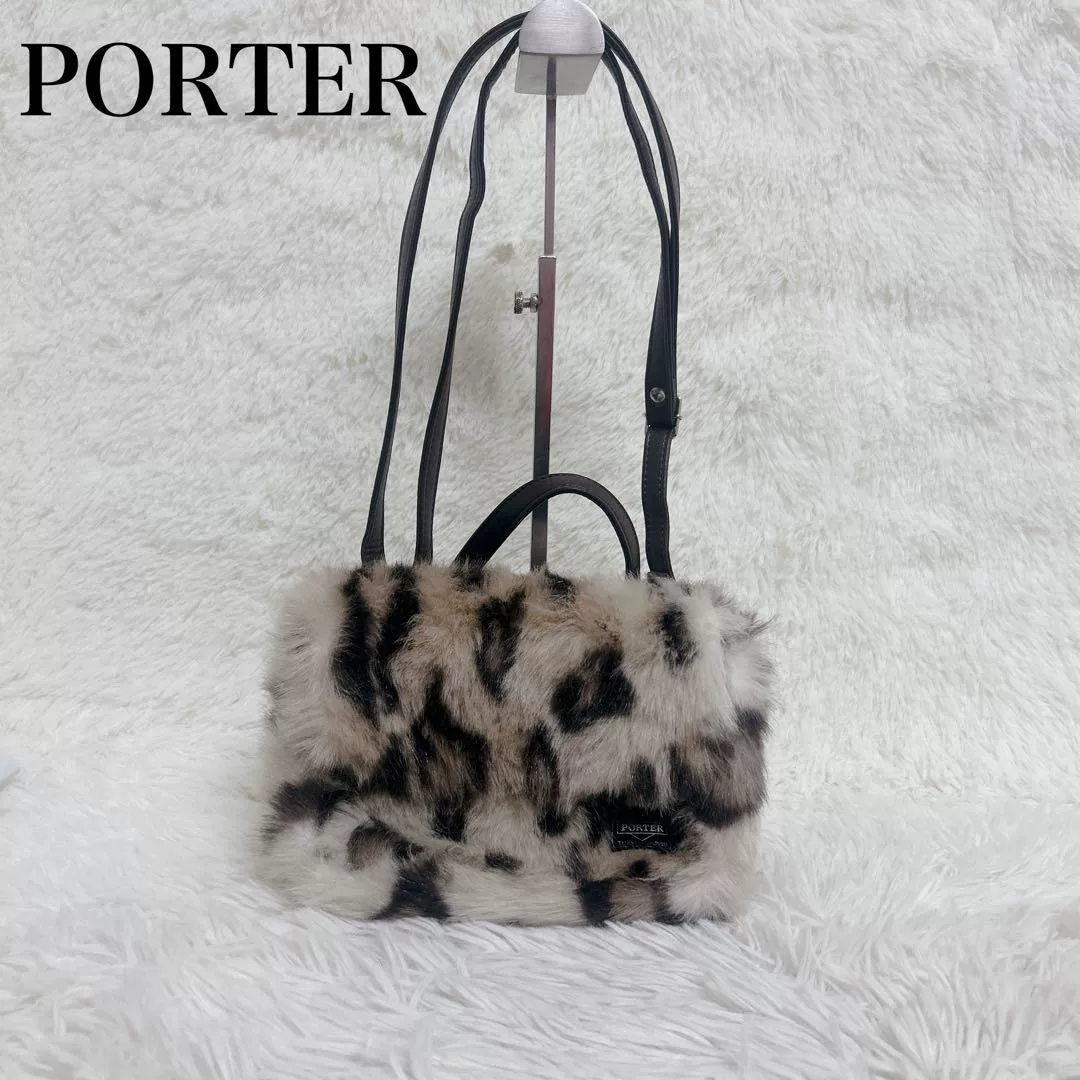 PORTER Leopard Furry Handbag Shoulder