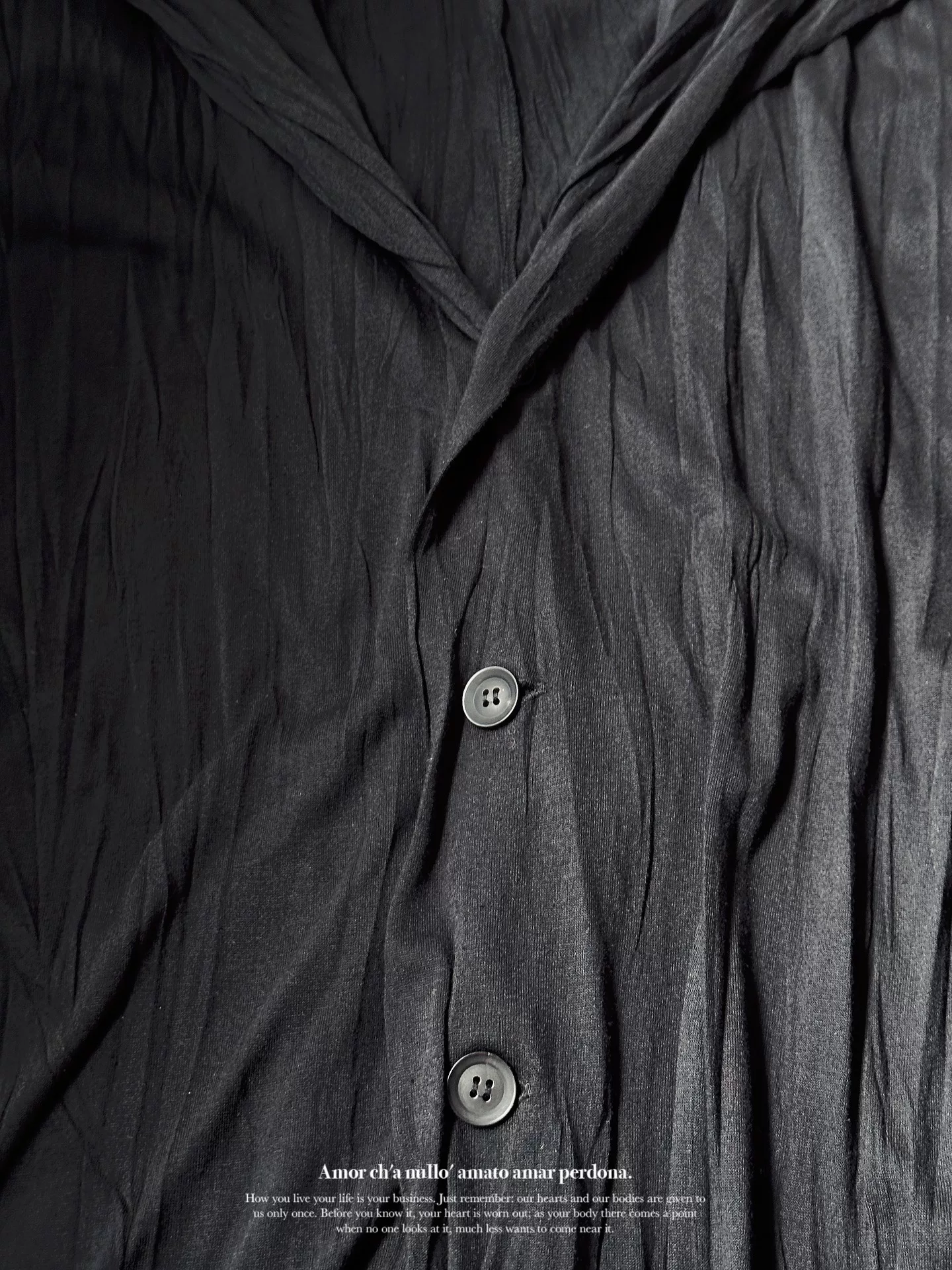 Yohji Yamamoto 21SS Pleated Knit Coat — label