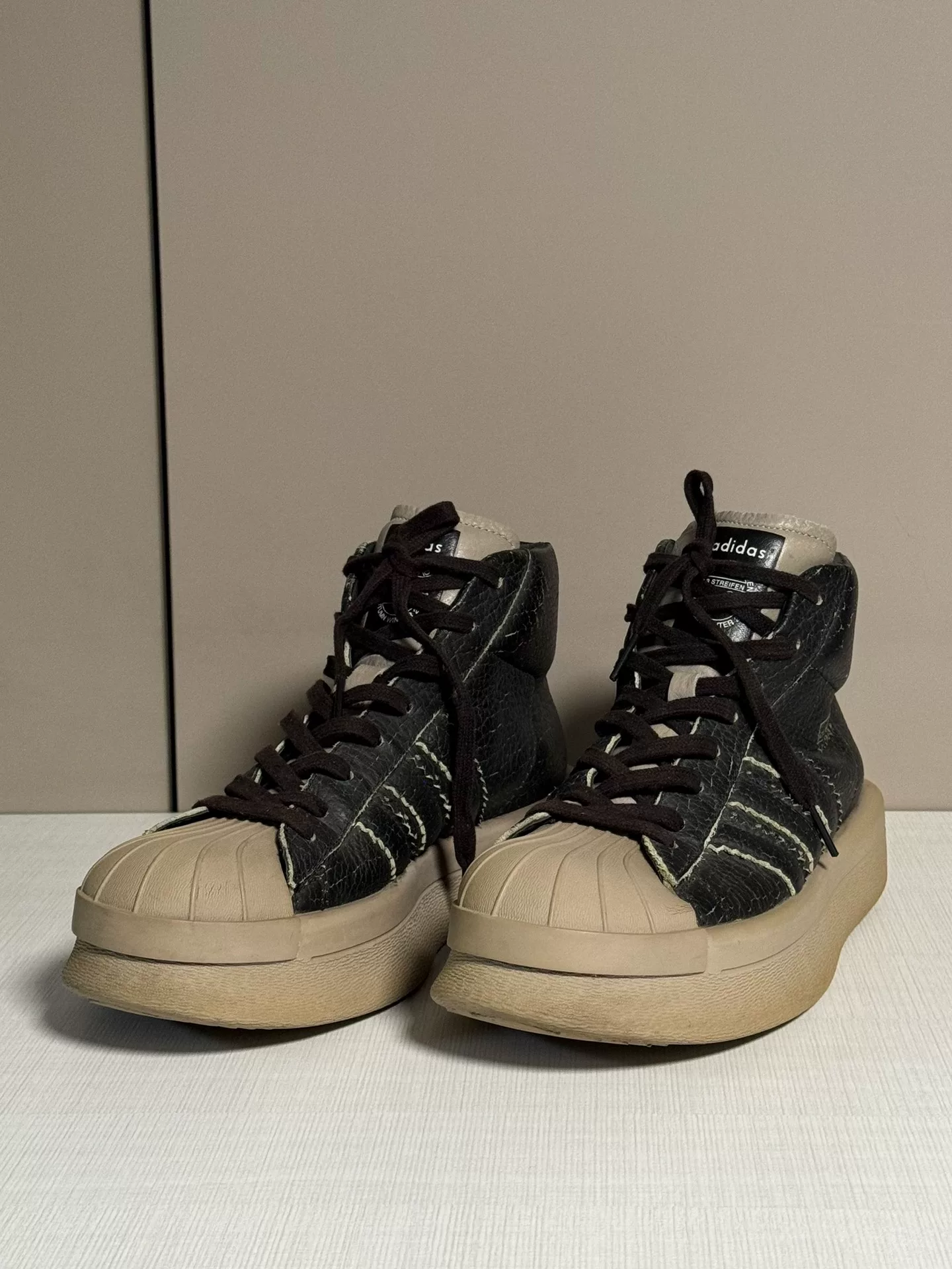 Rick Owens Adidas High-Top Shell Toe Sneakers