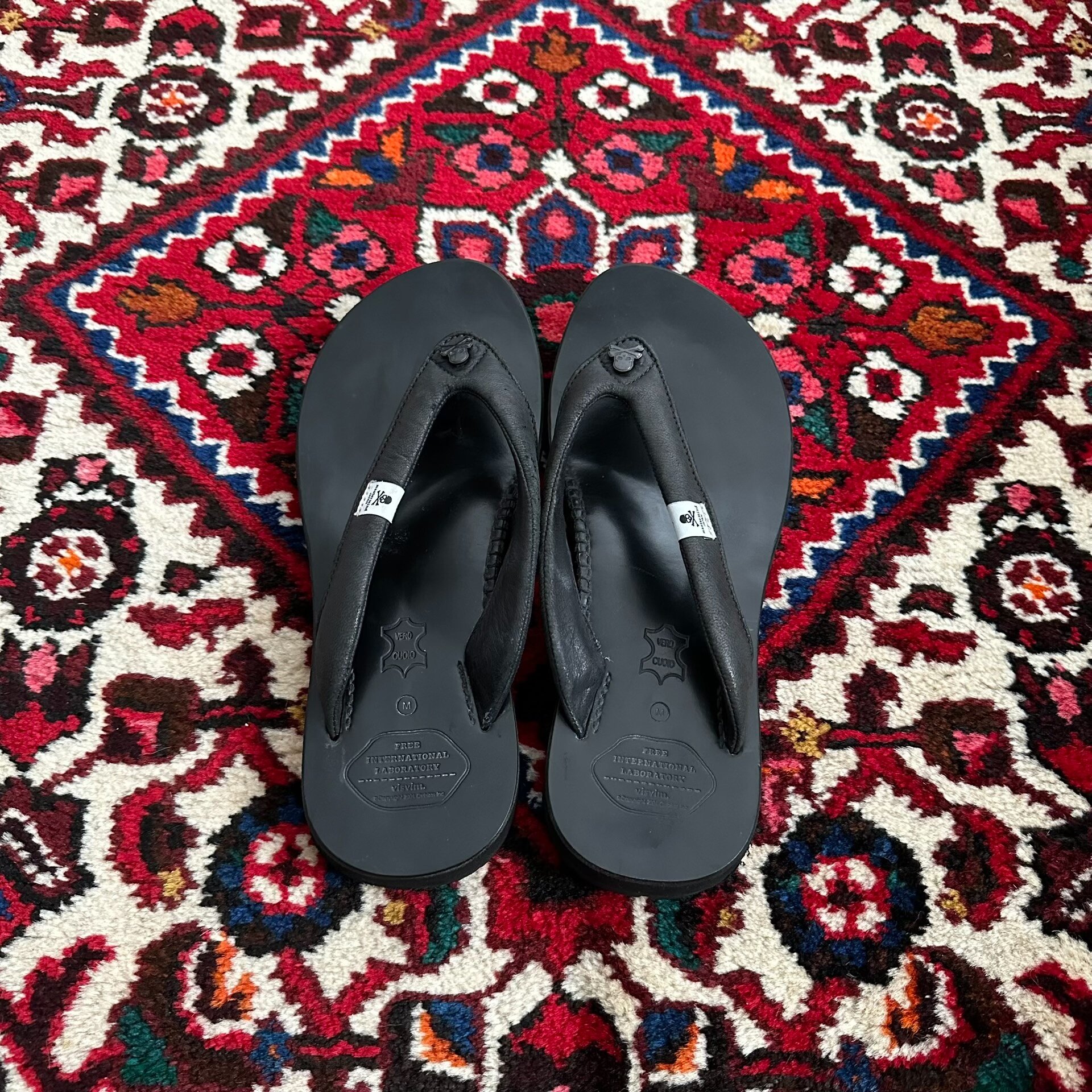 visvim x mastermind japan lama slippers — front