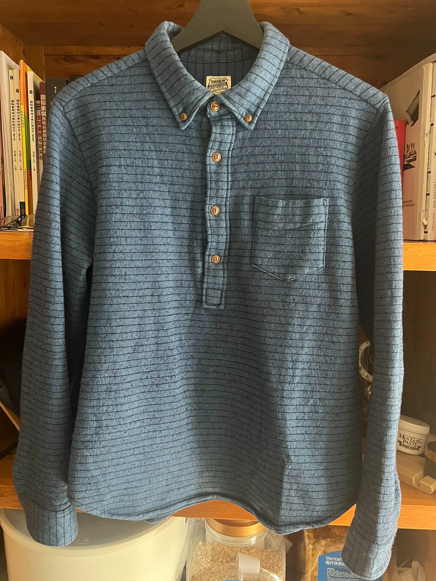 Vintage Indigo Dyed Wool Pullover Shirt