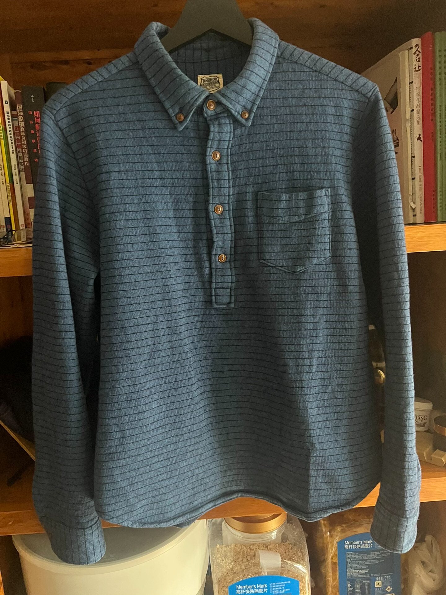 Vintage Indigo Dyed Wool Pullover Shirt — front