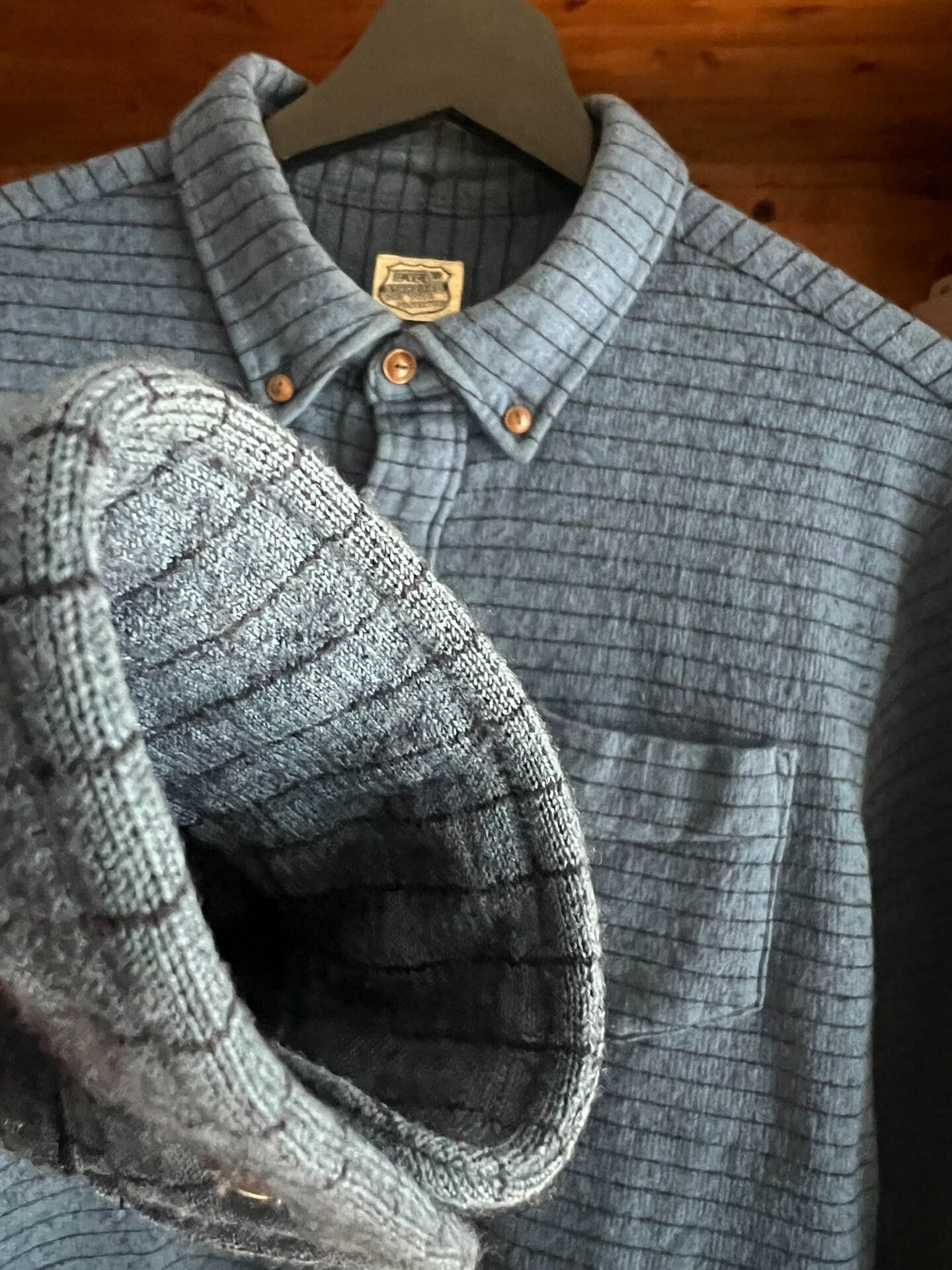 Vintage Indigo Dyed Wool Pullover Shirt — back