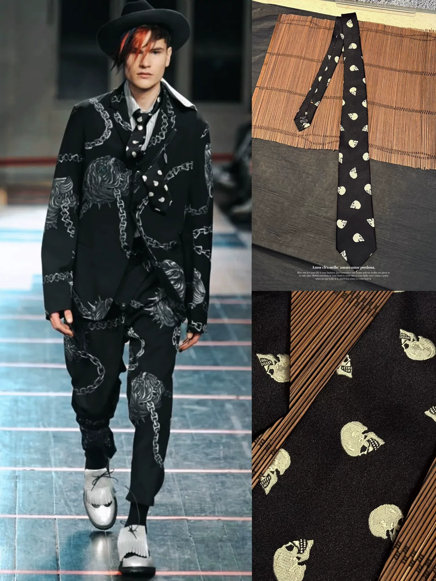 Yohji Yamamoto 14AW Silk Skull Tie