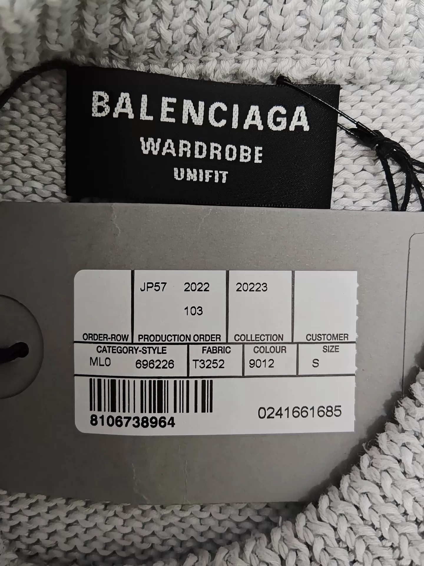 Balenciaga Double B Embroidery Knit Sweater — back