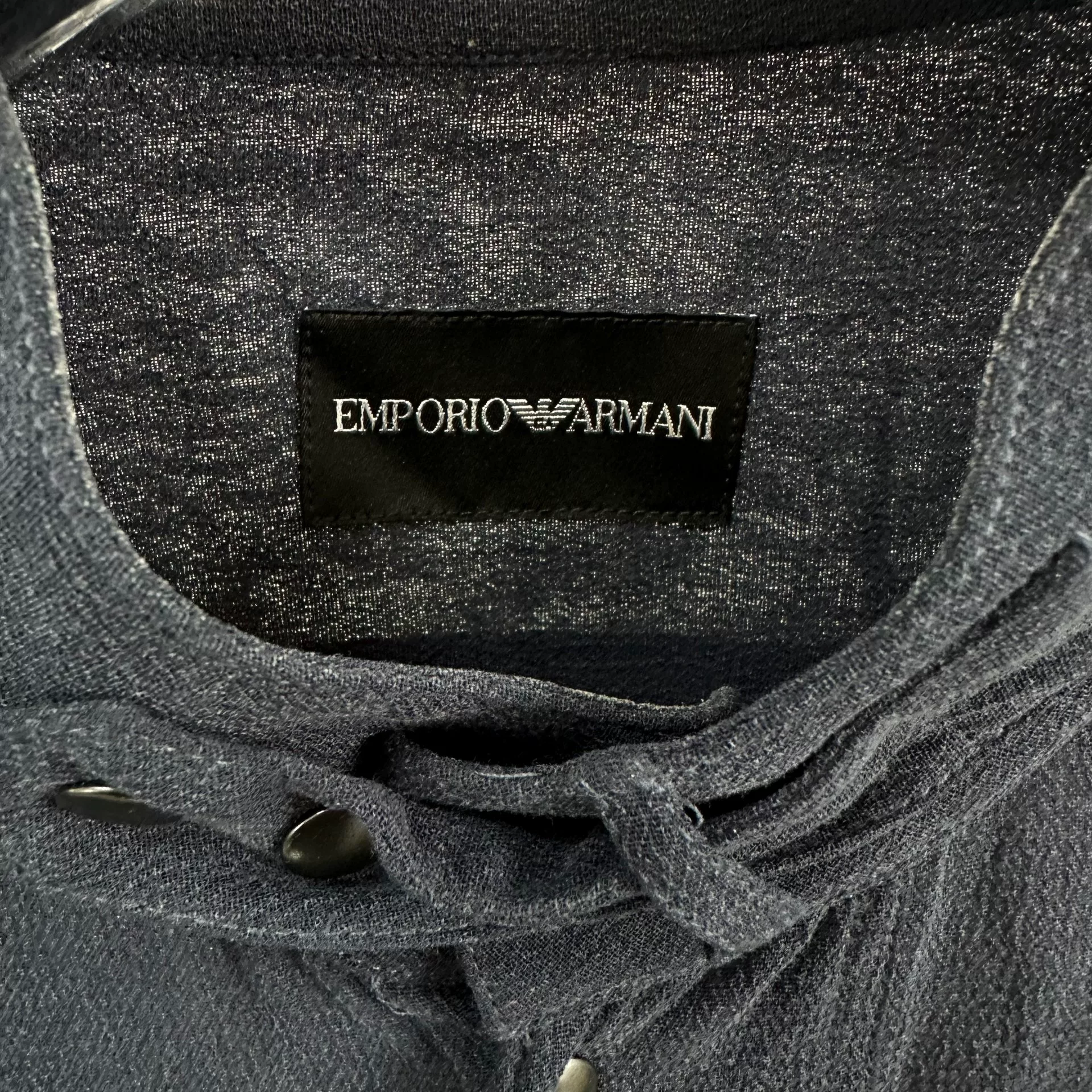 Emporio Armani Dark Blue Chest Logo Shirt — front