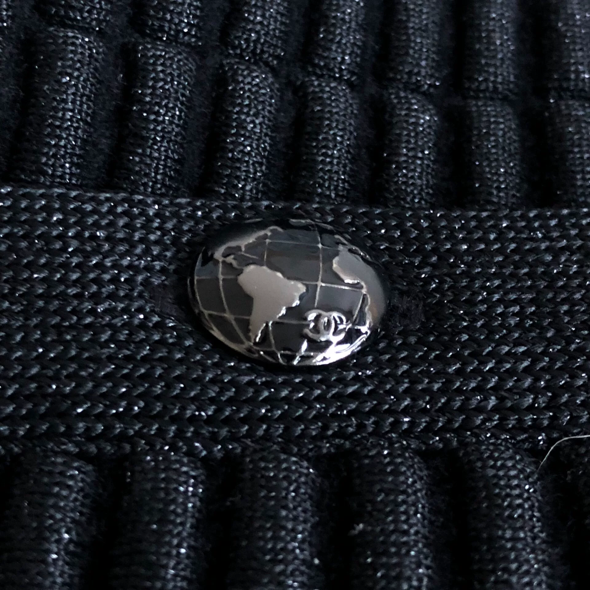 Chanel Black Quilted Sparkle Skirt — label