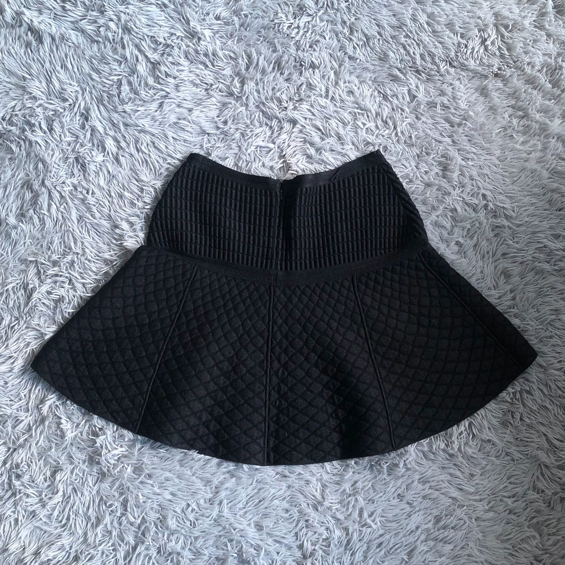 Chanel Black Quilted Sparkle Skirt