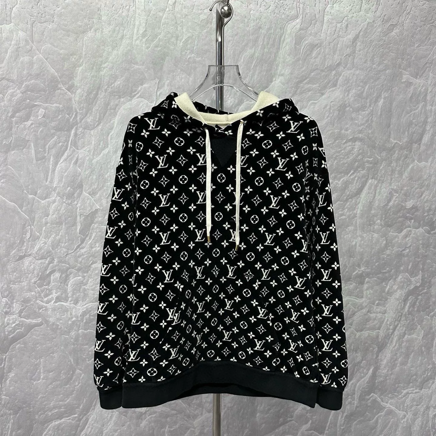 Louis Vuitton Monogram Velvet Hoodie XS — front