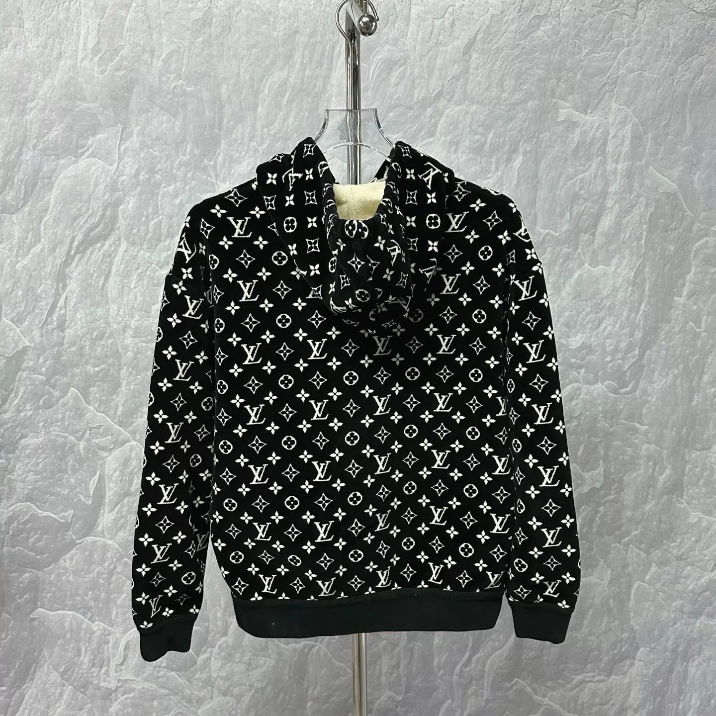Louis Vuitton Monogram Velvet Hoodie XS — label