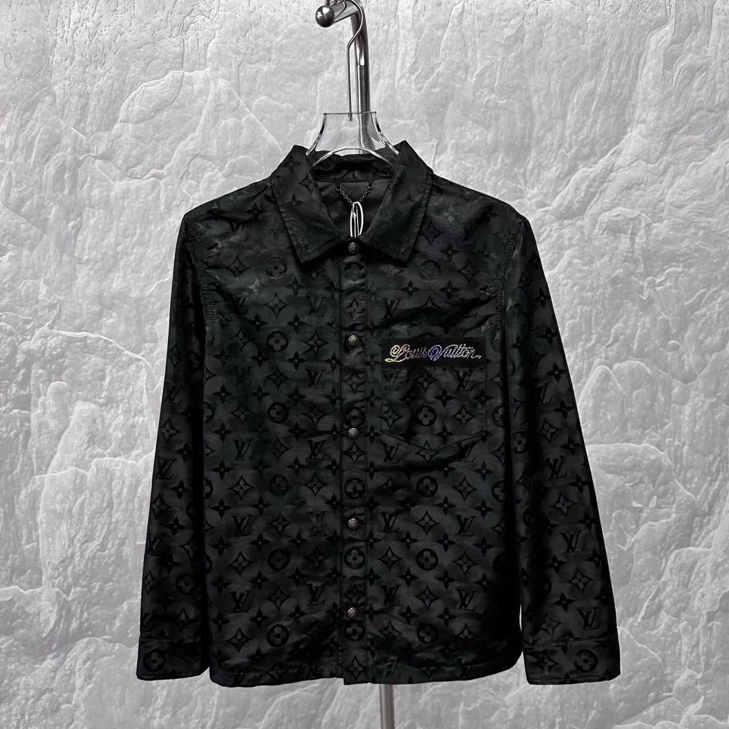 Louis Vuitton FW25 Rhinestone Embroidered Shirt Jacket — front