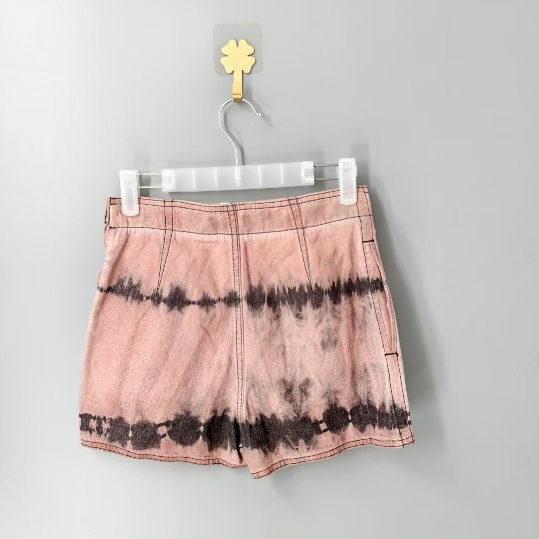 Christian Dior Pink Black Tie-Dye Shorts — front