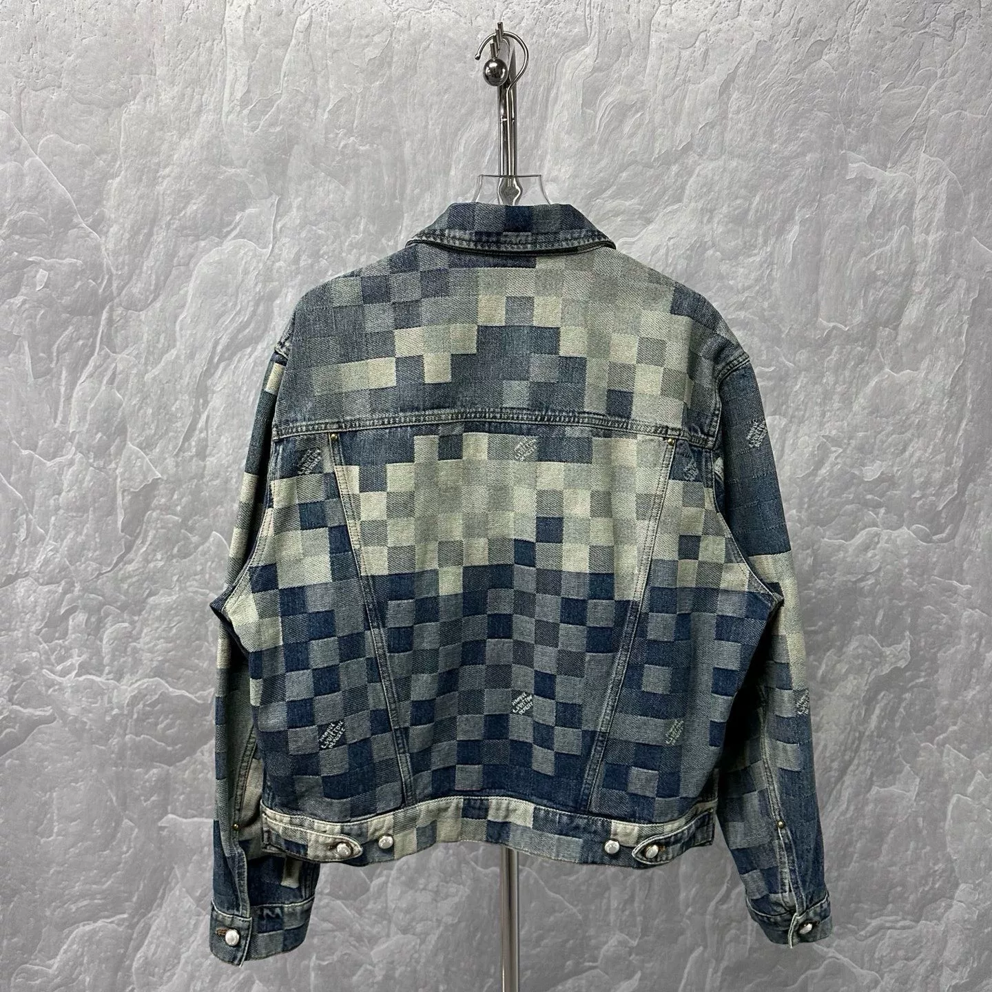 Louis Vuitton SS24 Pharrell Checkerboard Denim Jacket — back