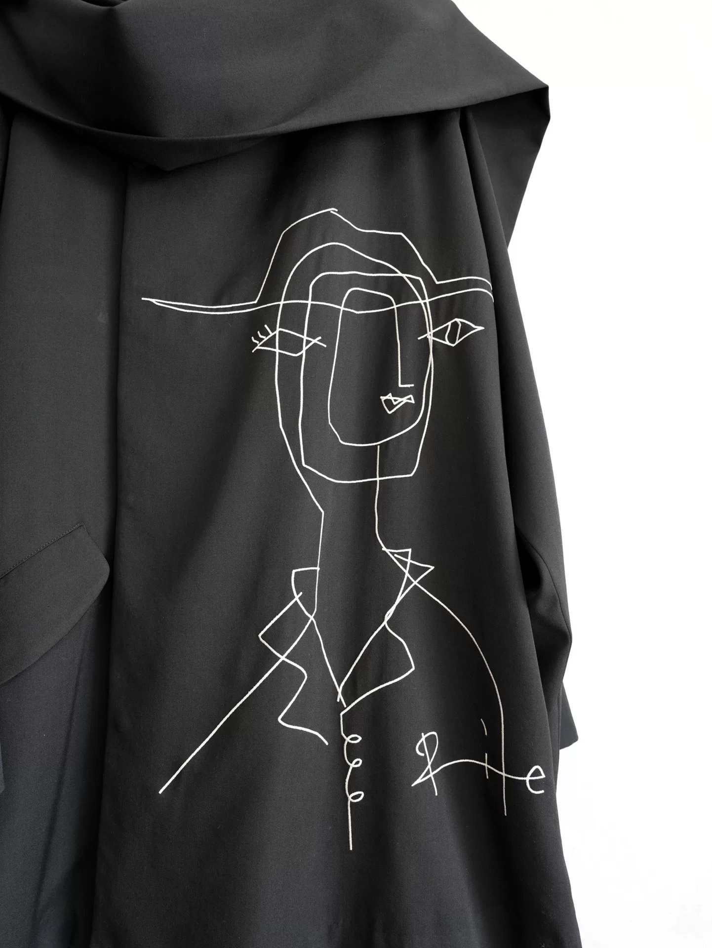 Yohji Yamamoto 16AW Rie Embroidery Coat — back