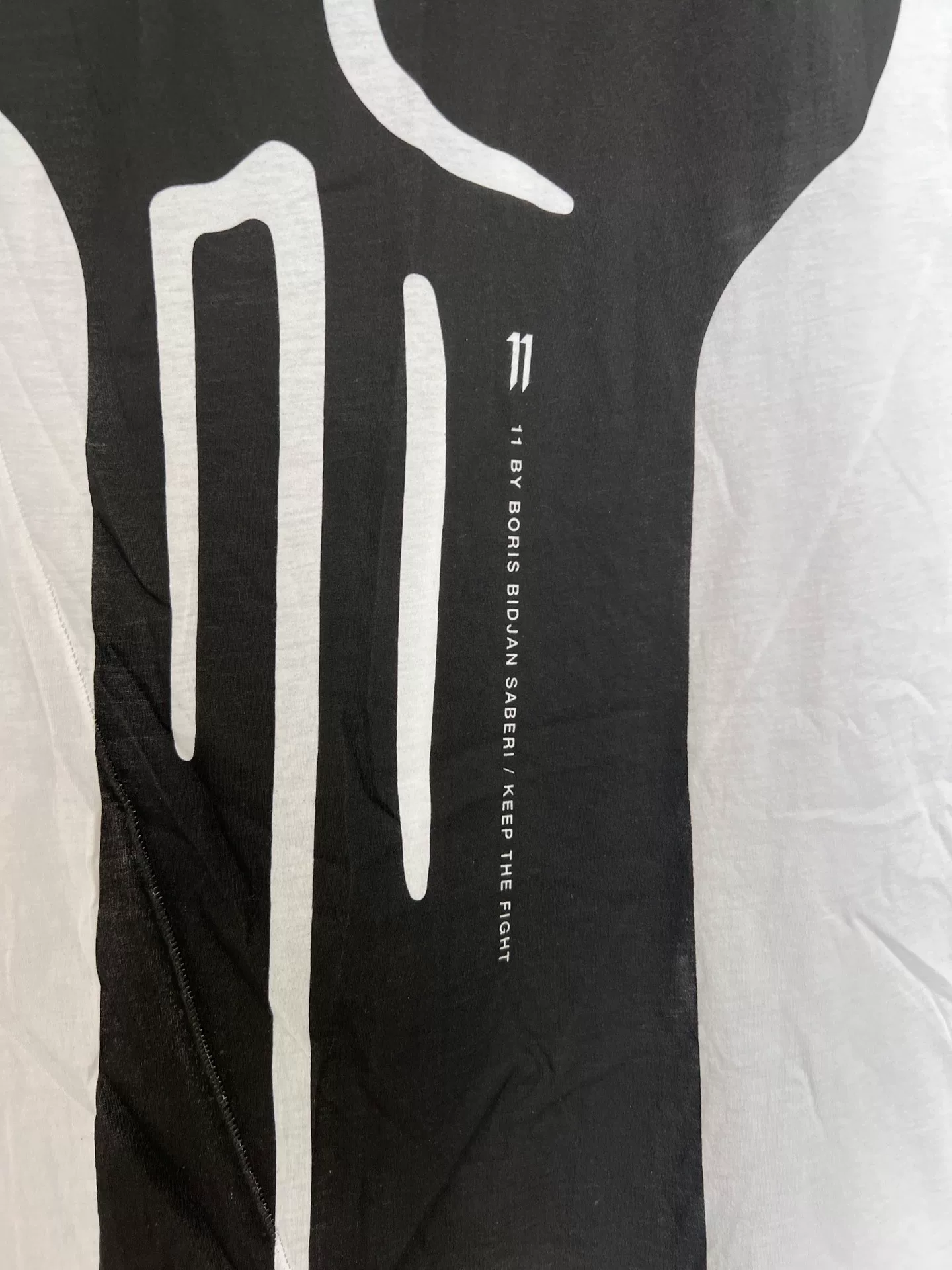 Boris Bidjan Saberi 11by BBS White Fist Print T-Shirt — detail