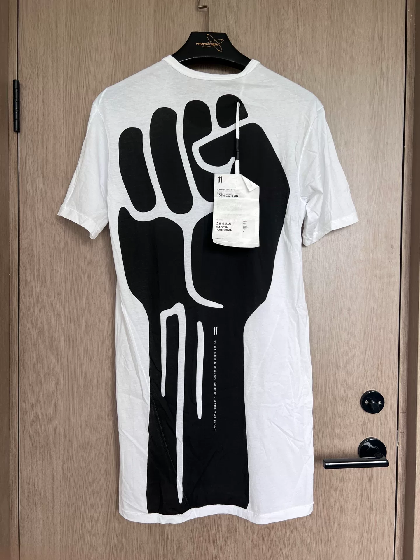 Boris Bidjan Saberi 11by BBS White Fist Print T-Shirt