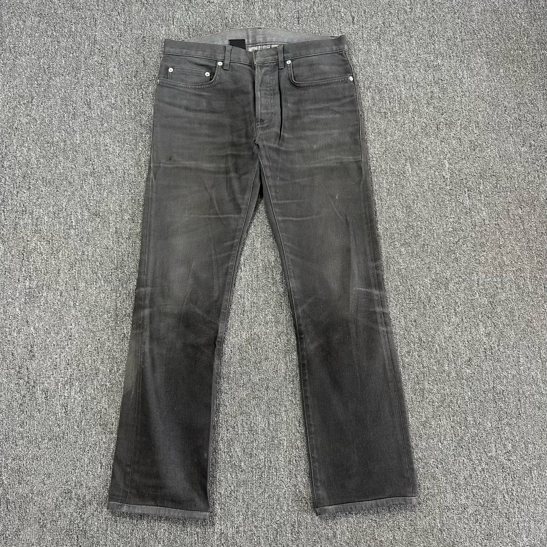 Dior Light Gray Washed Straight-Leg Jeans