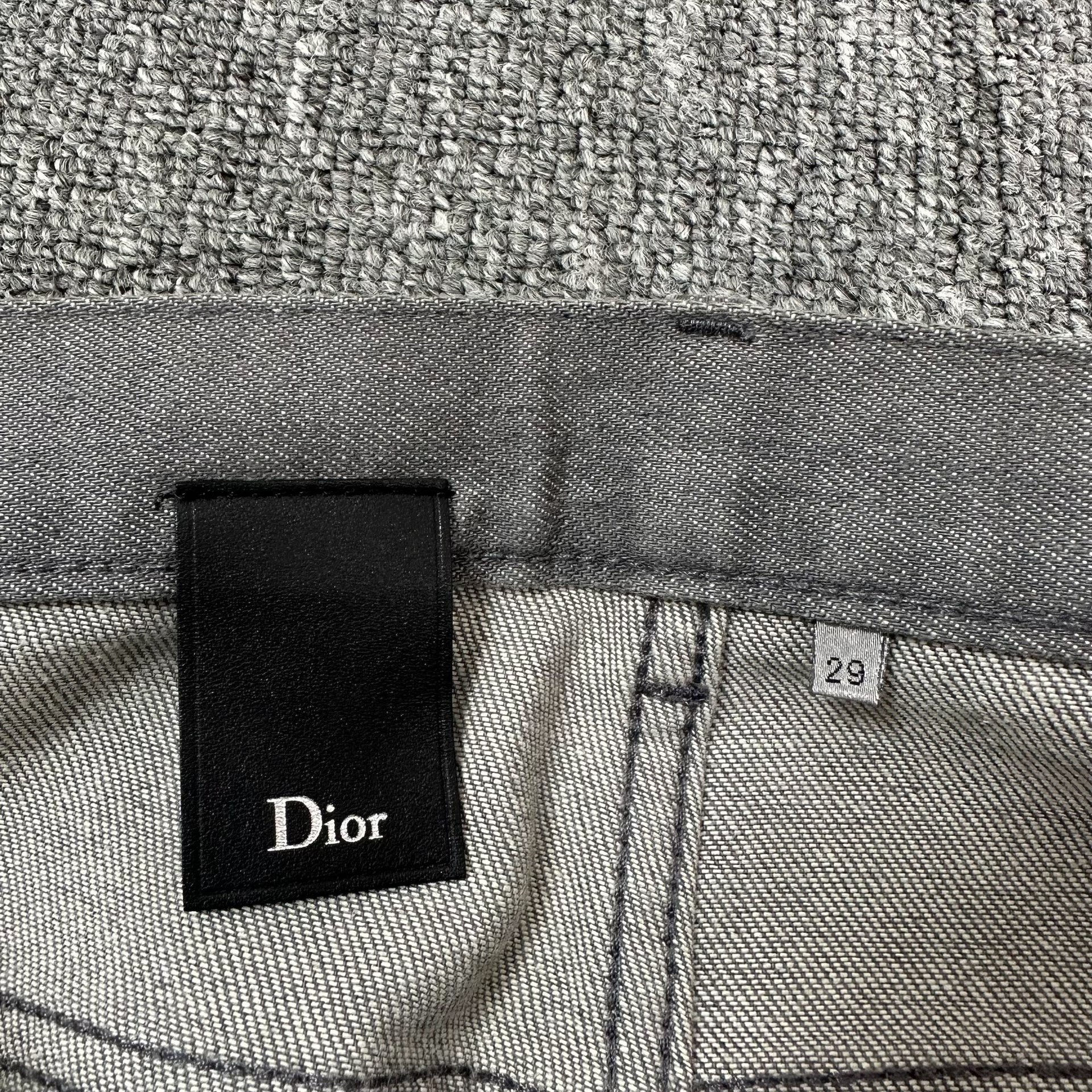 Dior Light Gray Washed Straight-Leg Jeans — back