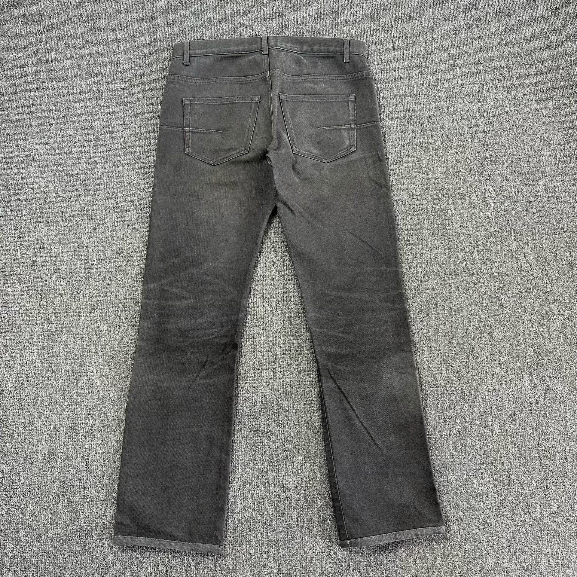 Dior Light Gray Washed Straight-Leg Jeans — label