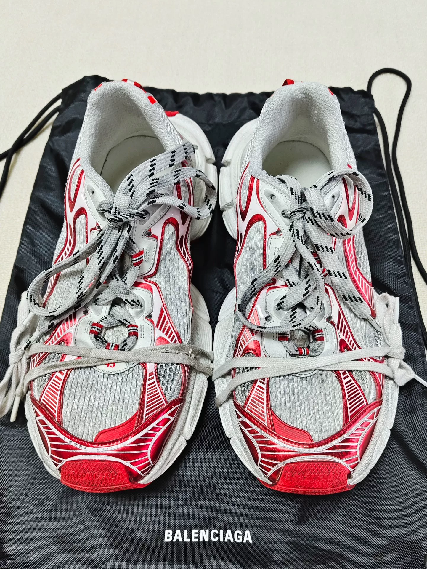 Balenciaga 3XL Low-Top Red Sneakers — back