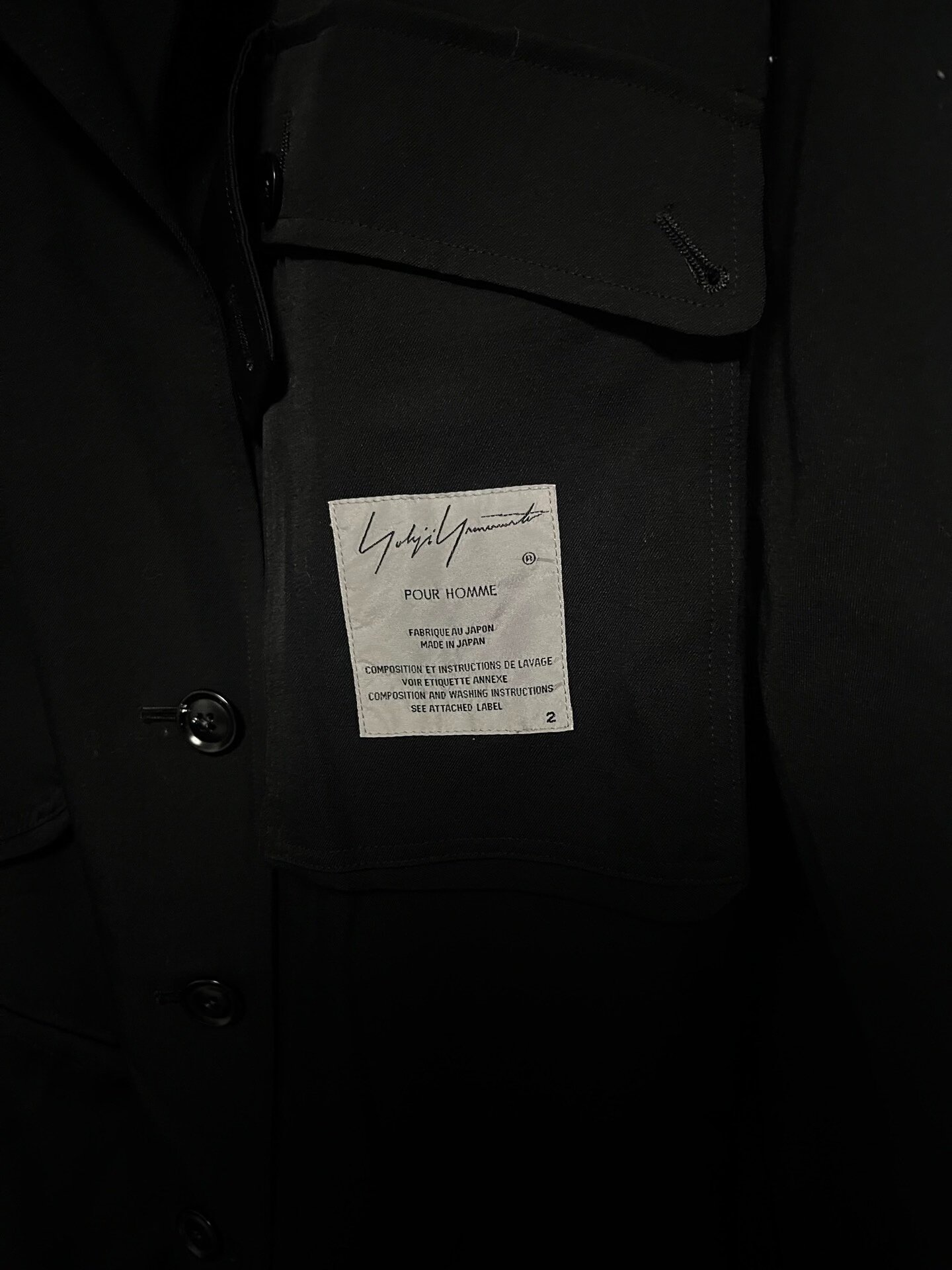 Yohji Yamamoto 17AW Double-Sided Coat — detail