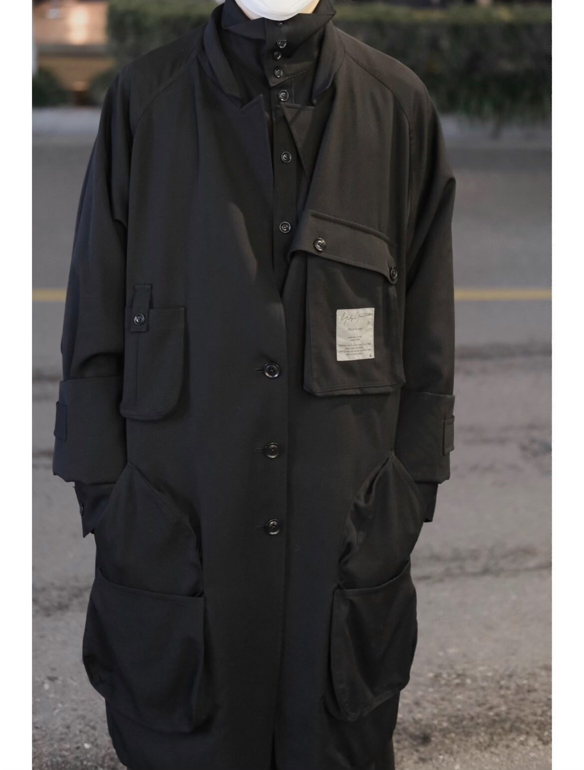 Yohji Yamamoto 17AW Double-Sided Coat — label