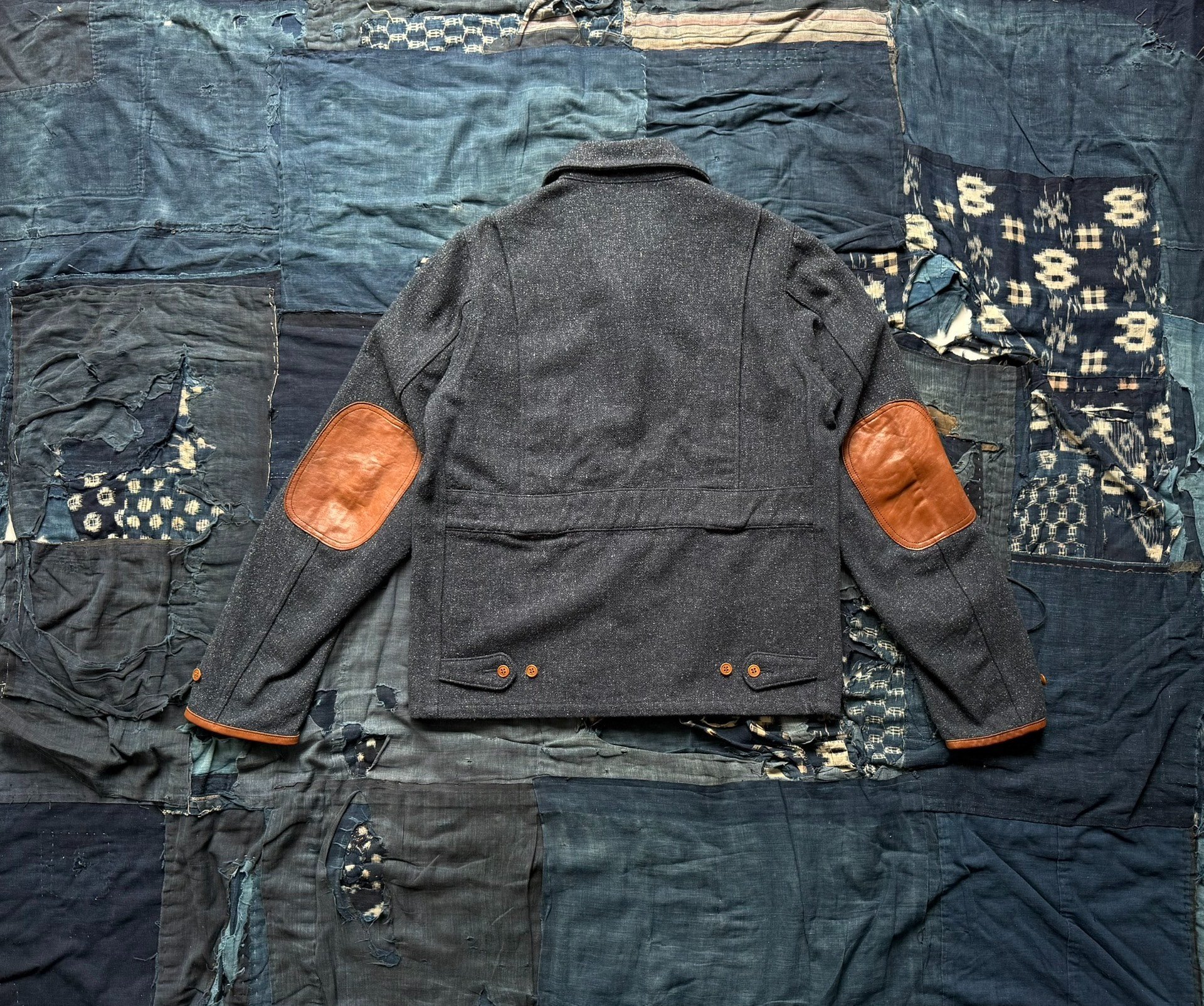 VISVIM 14AW Leather Patchwork Jacket — detail