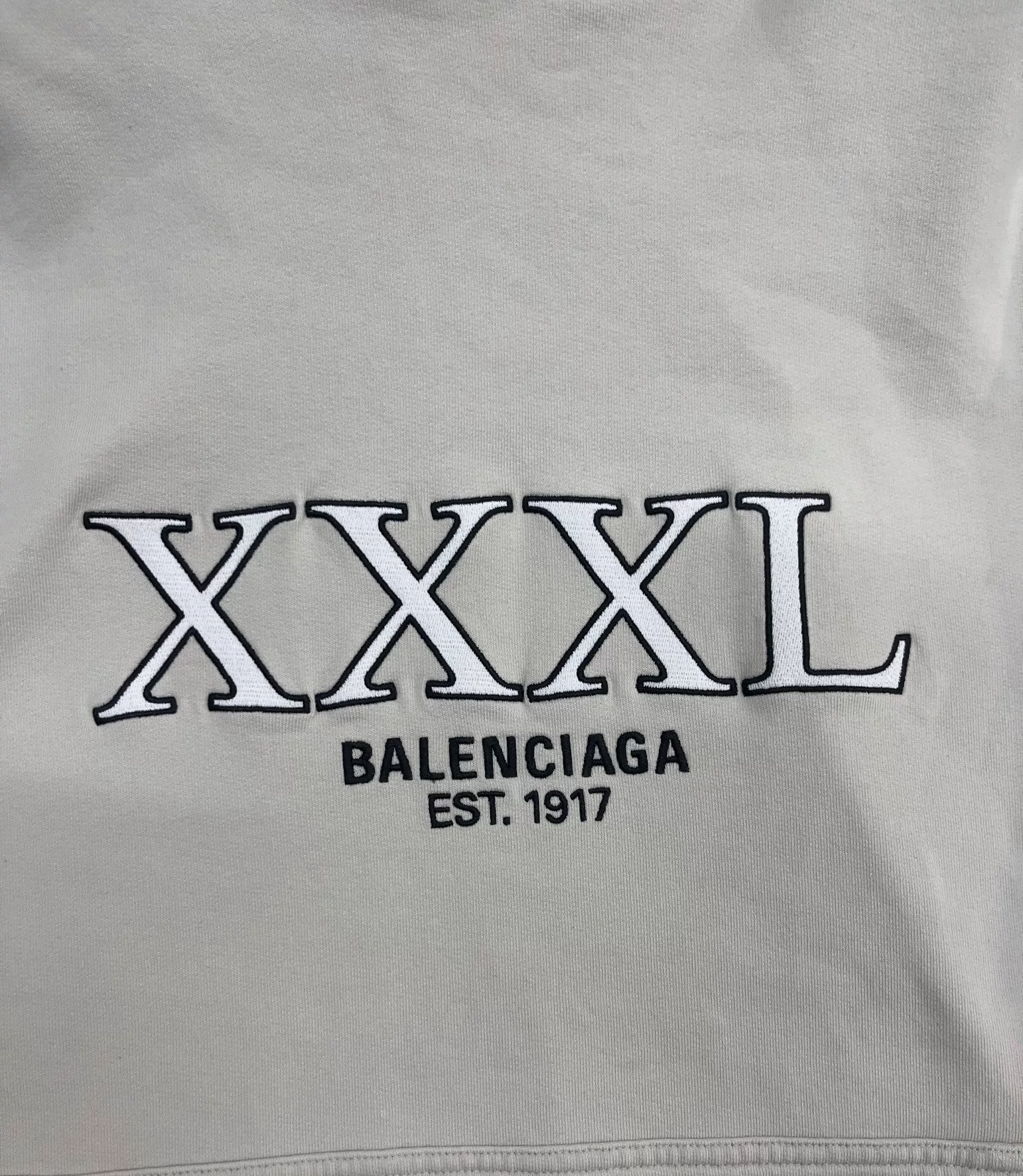 Balenciaga Oversized 3XL Logo Embroidered Hoodie — detail