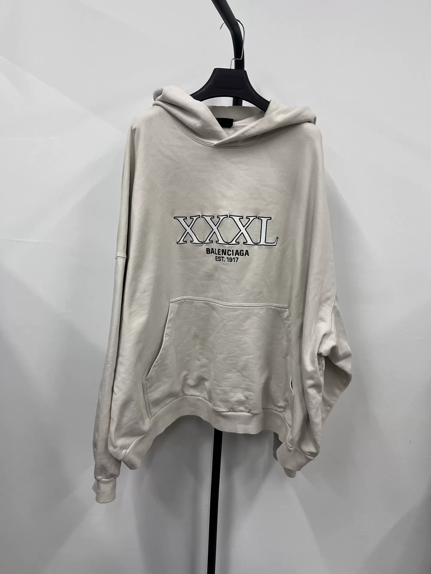 Balenciaga Oversized 3XL Logo Embroidered Hoodie