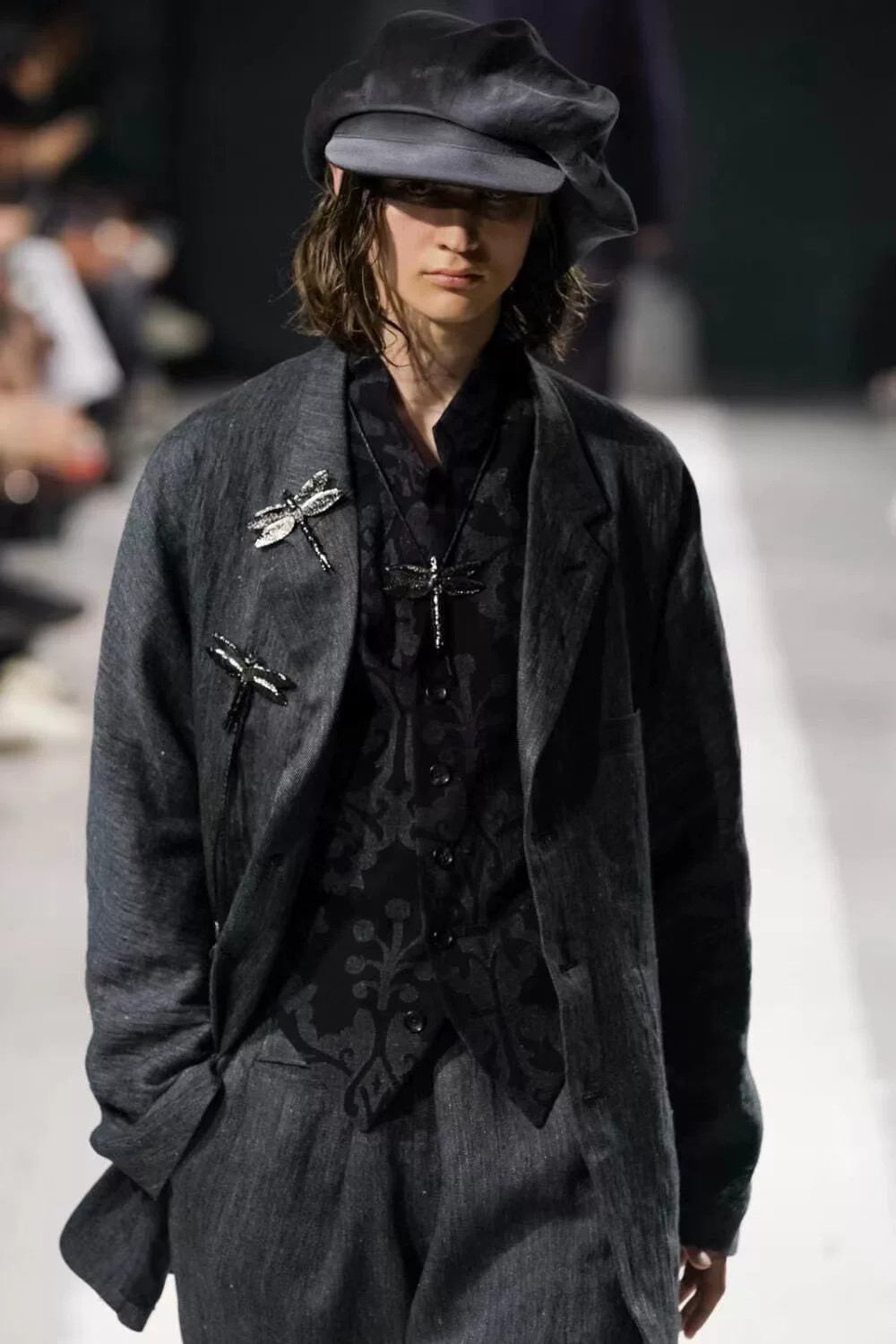 Yohji Yamamoto 24SS Distressed Newsboy Cap — back