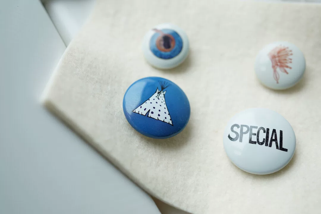visvim Four Round Badges Set — front