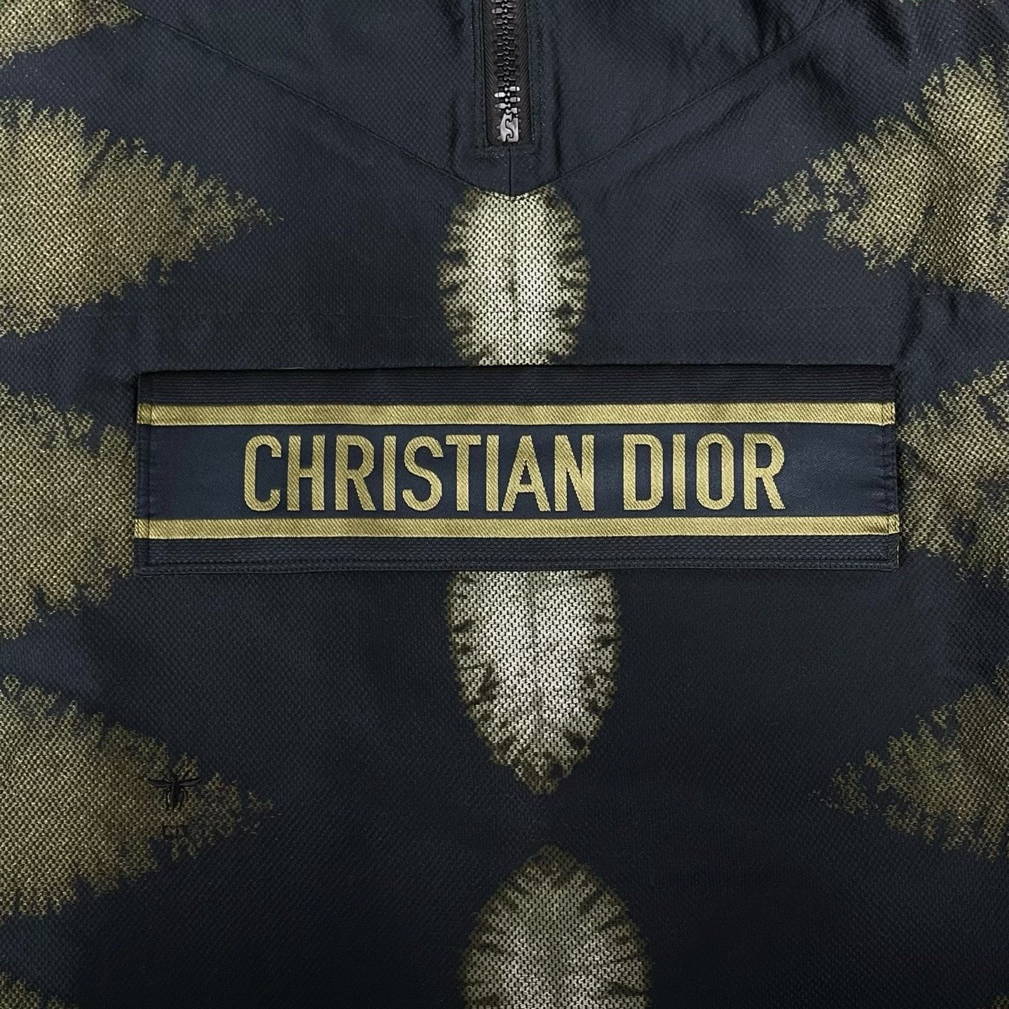 Dior Green Gradient Tie-Dye Half-Zip Jacket — label