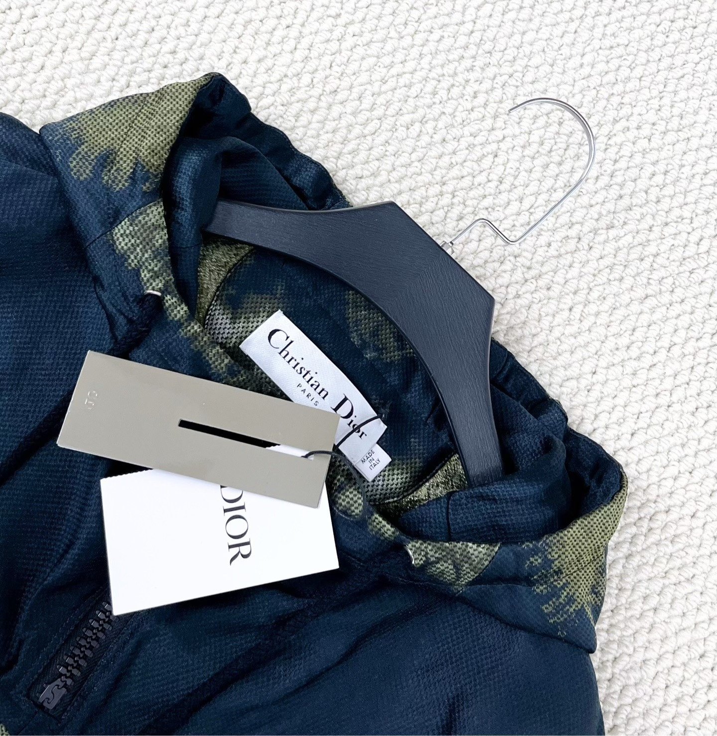Dior Green Gradient Tie-Dye Half-Zip Jacket — detail