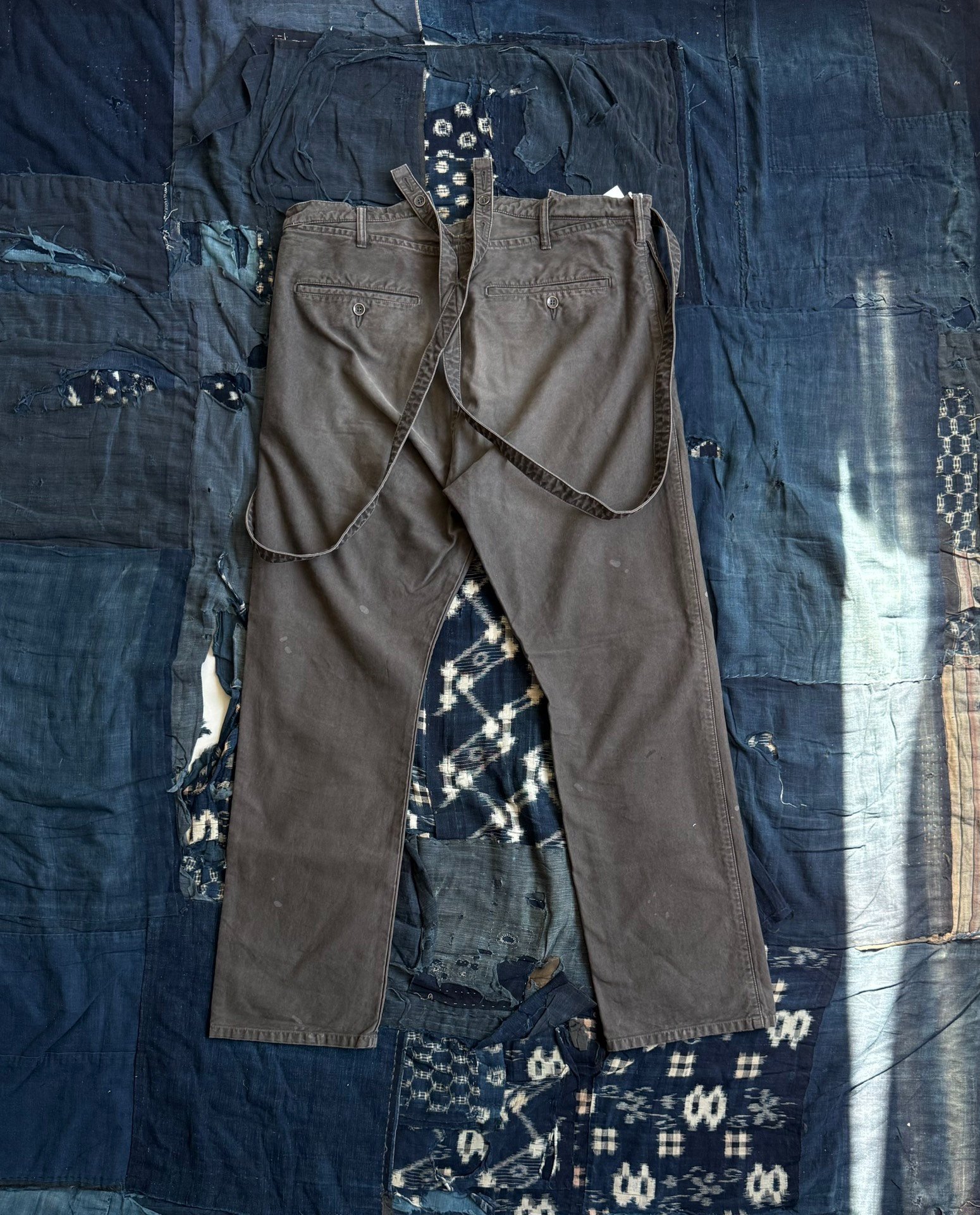 Visvim 21SS Traveller Braces Pants DMGD — front