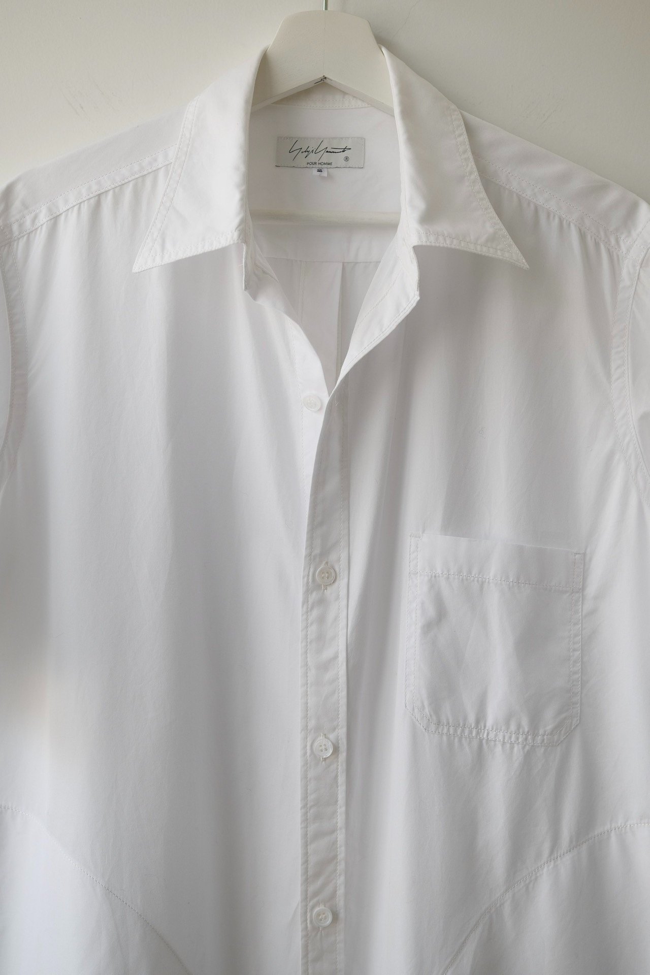 Yohji Yamamoto Pour Homme 22SS Back Button Short Sleeve Shirt — front