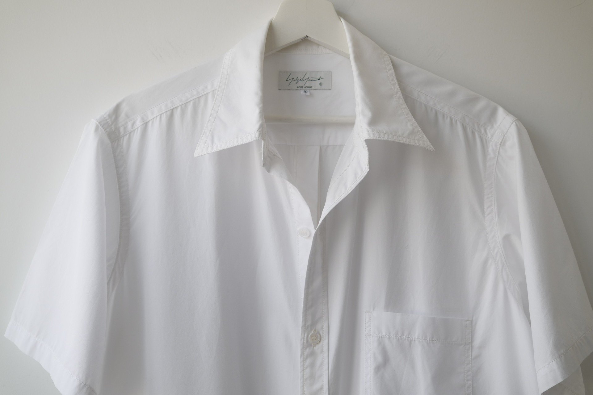 Yohji Yamamoto Pour Homme 22SS Back Button Short Sleeve Shirt — label