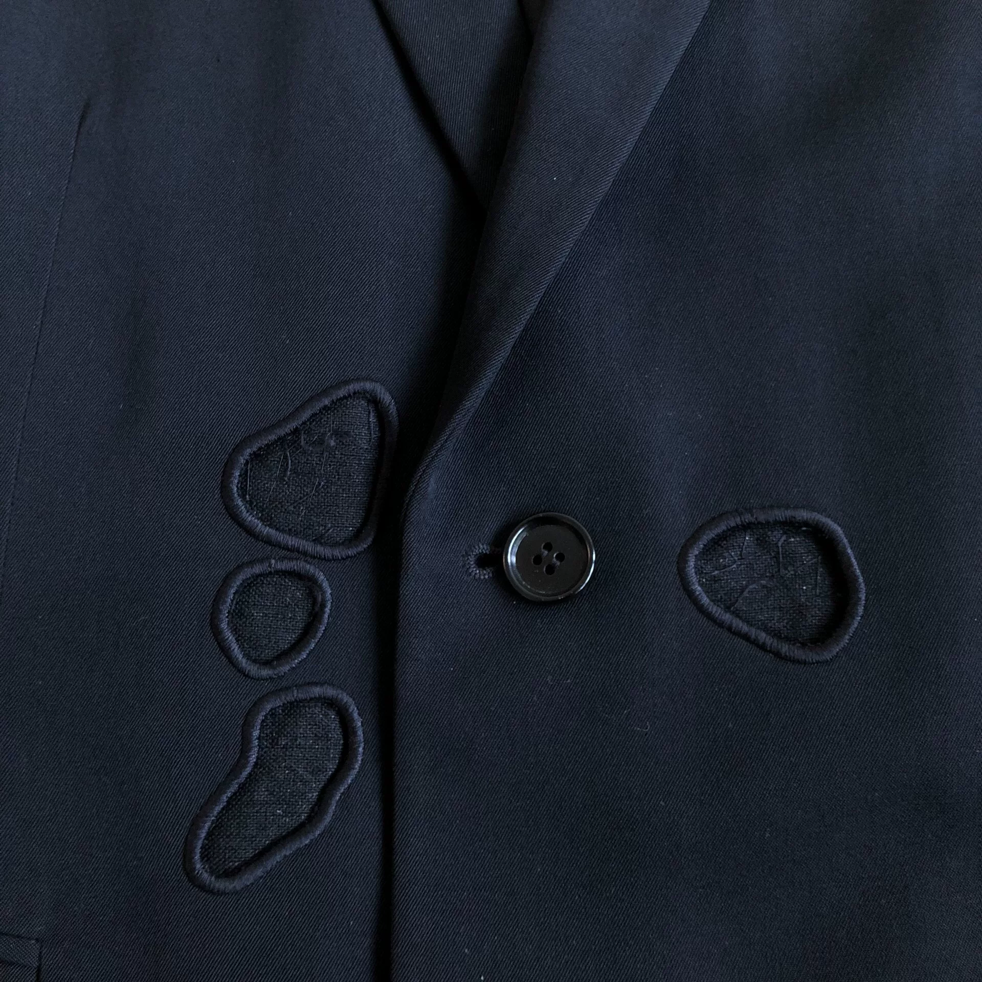 Dior Homme 17 Show Wormhole Wool Suit — detail