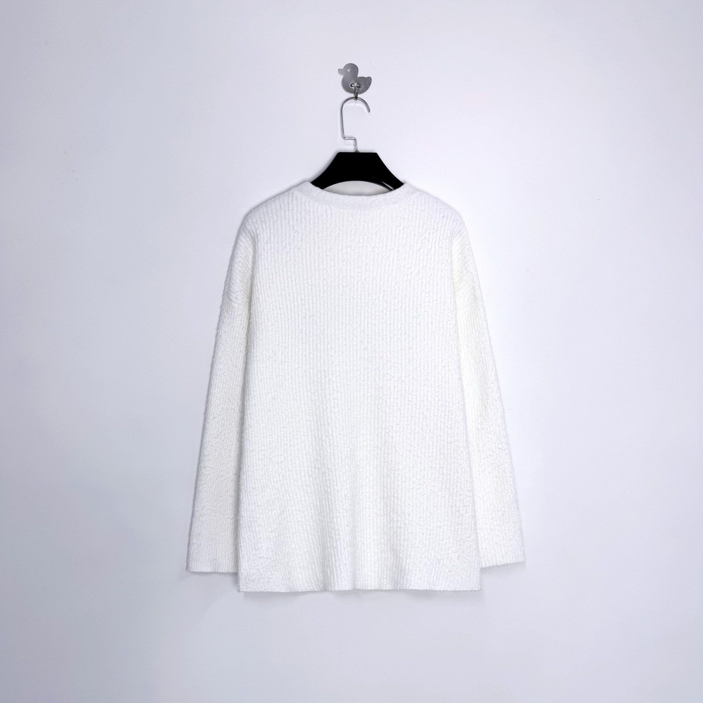 Balenciaga White BB Logo Teddy Sweater — front