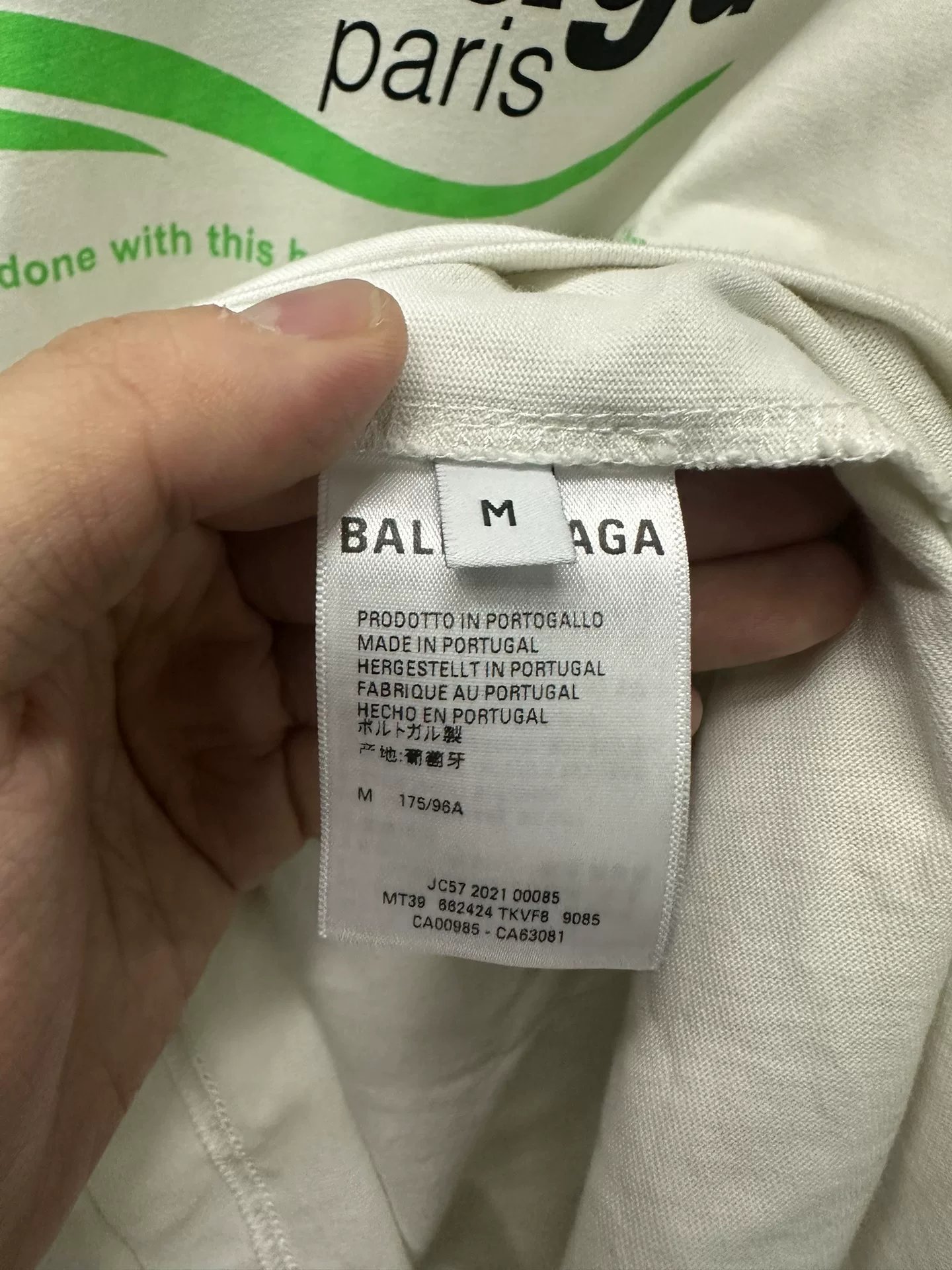 Balenciaga White Eco Hoodie M — label